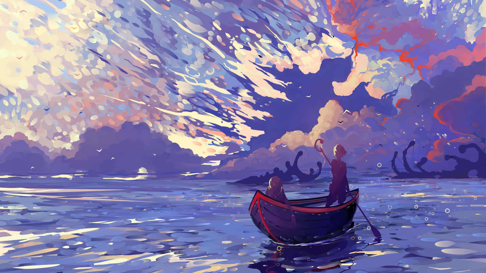 Sunset_ Boat_ Ride_ Animated_ Artwork Background