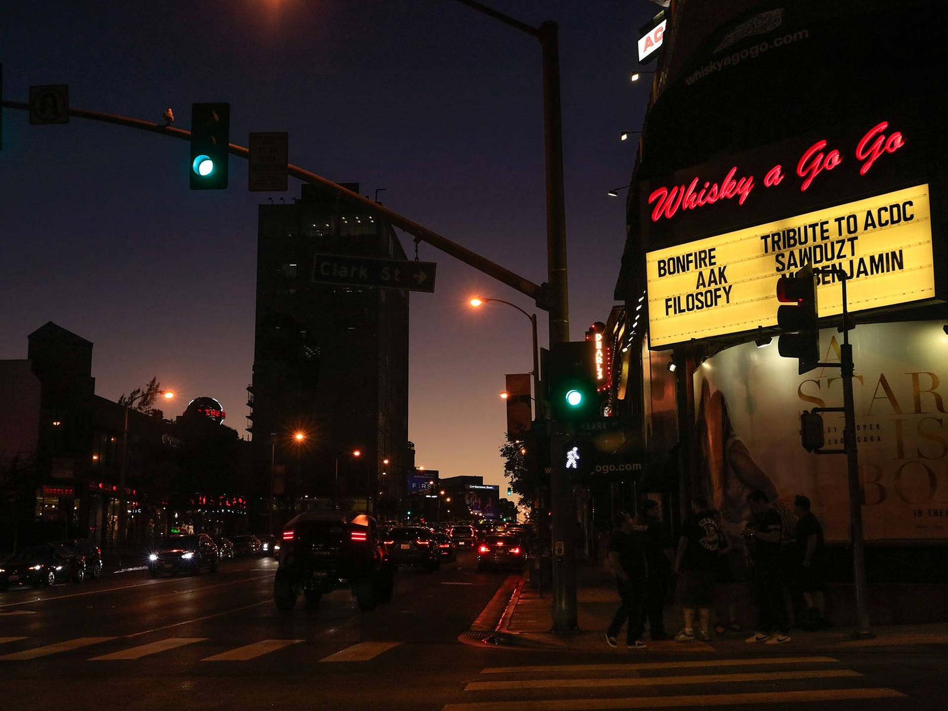 Sunset Boulevard Nighttime Background