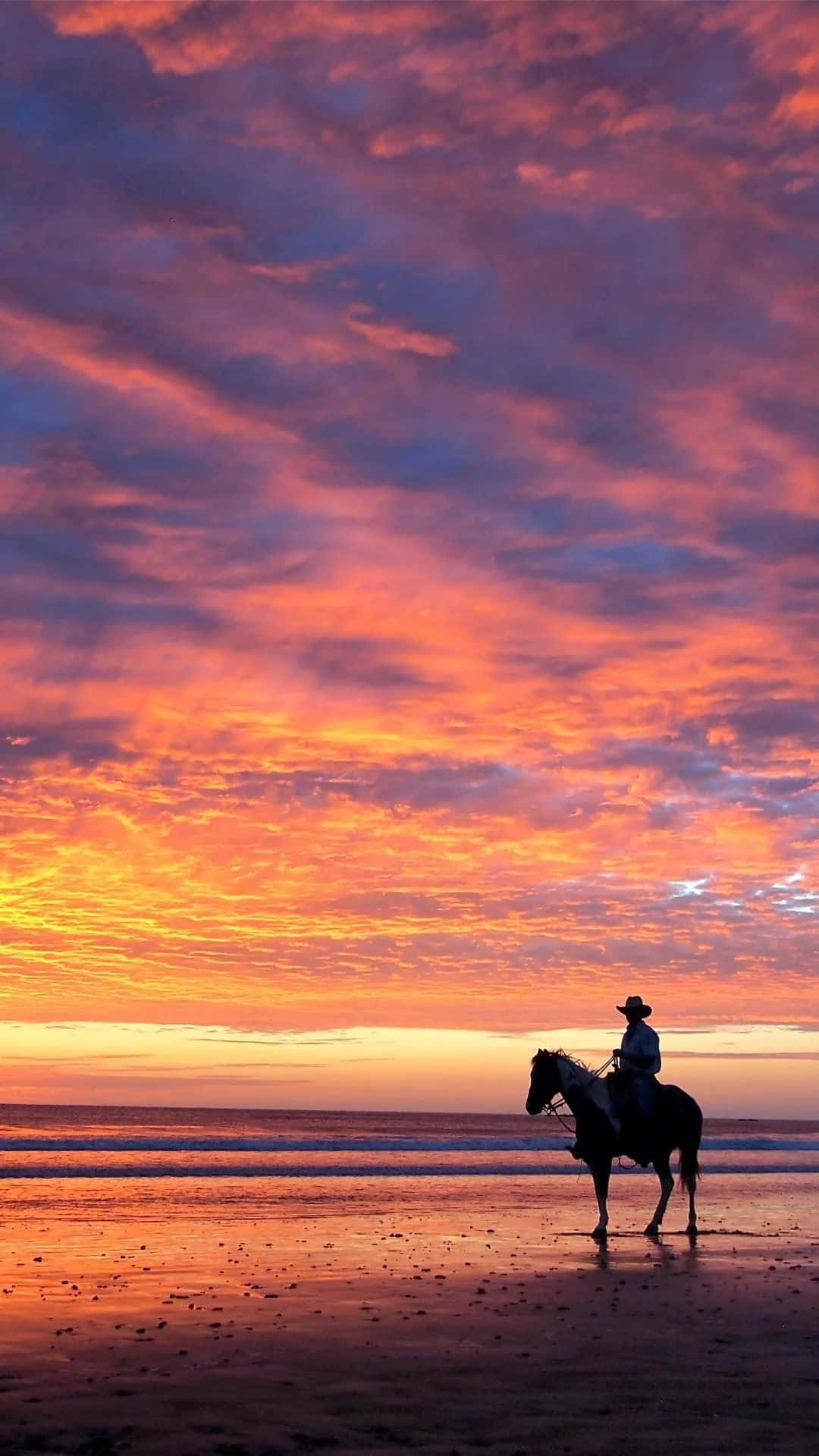 Sunset By The Beach Cowboy Iphone Background