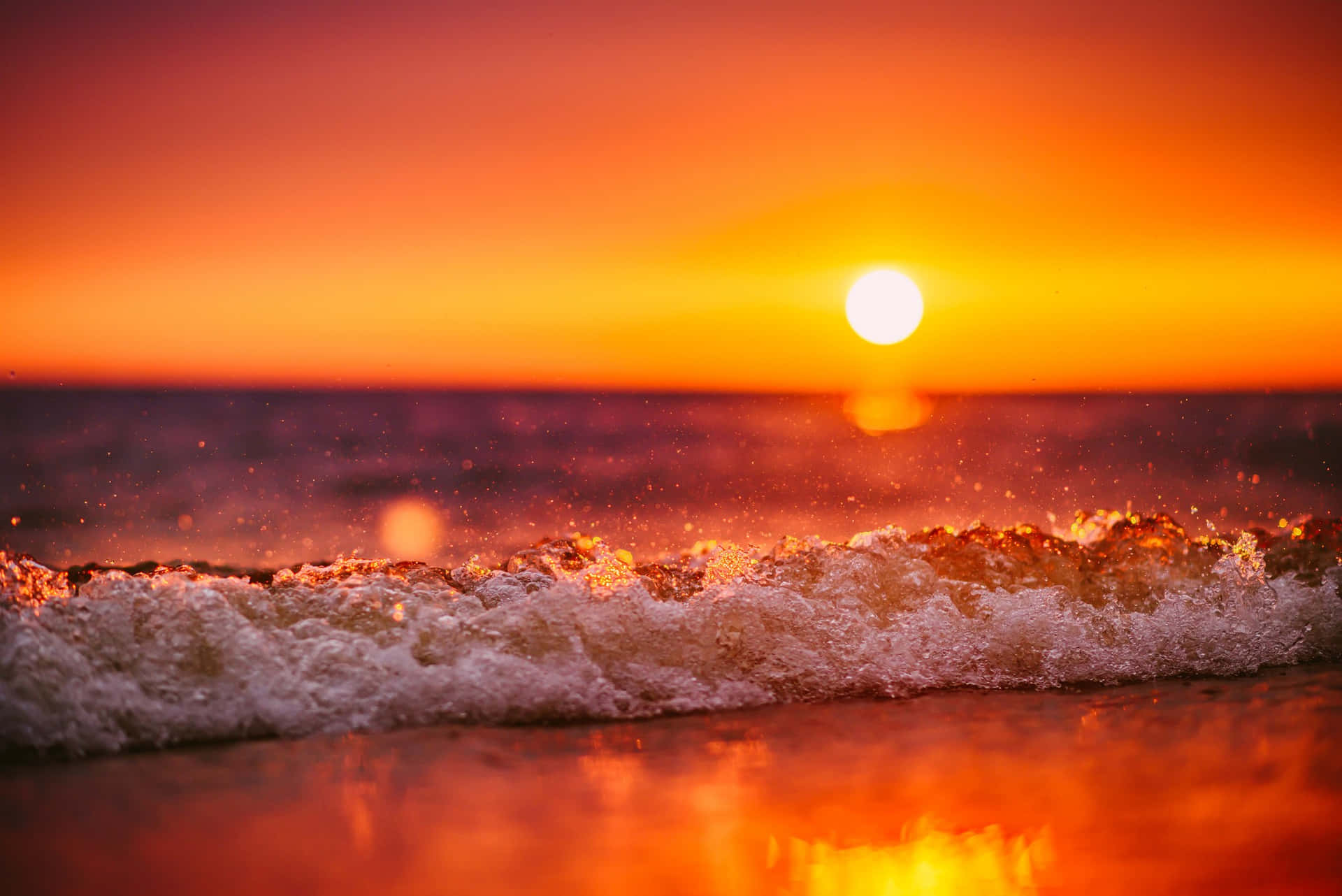 Sunset By The Beach Waves Hd