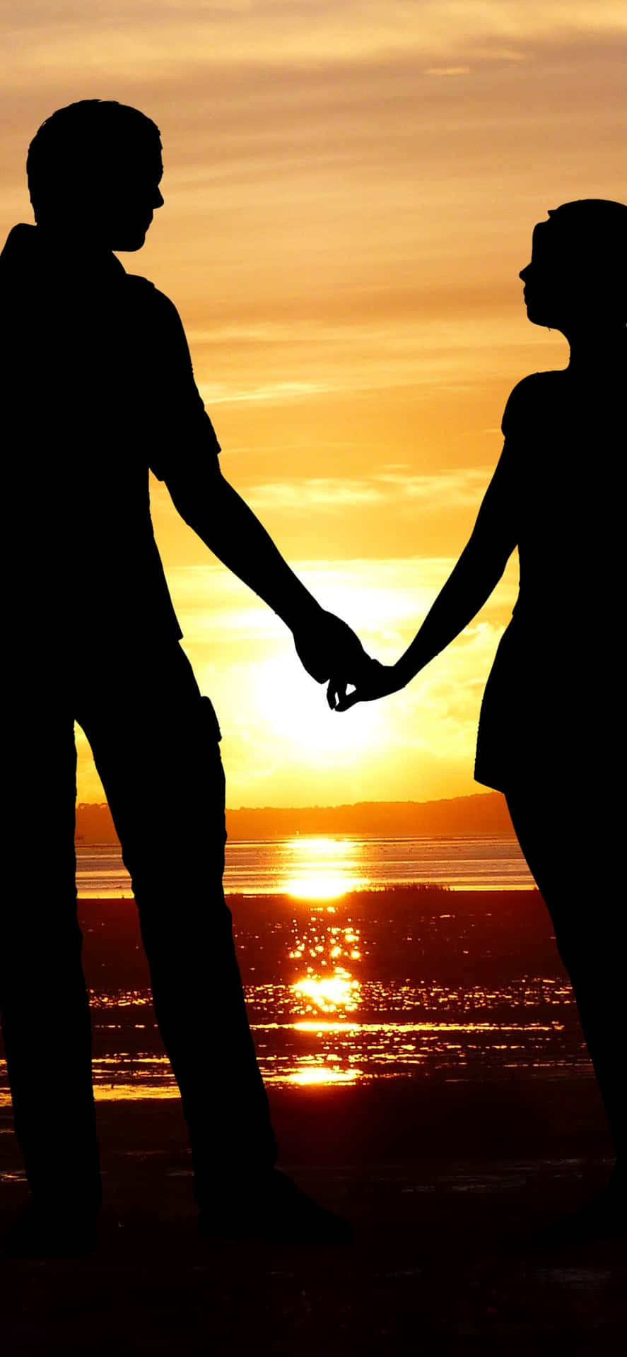 Sunset Couple In Love Background