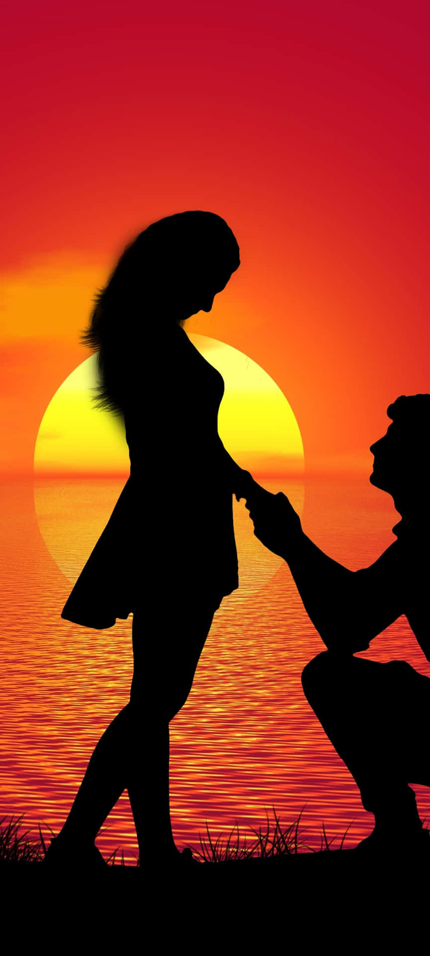 Sunset Couple Proposal Background