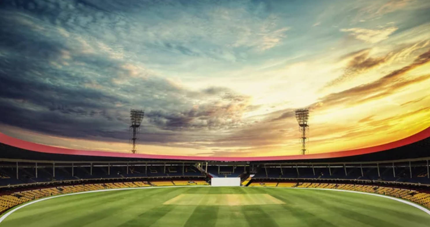 Sunset Cricket Ground Background