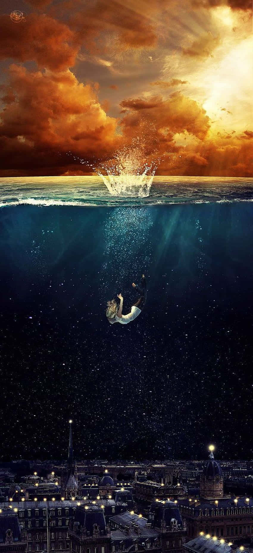 Sunset Dive Into Urban Depths.jpg Background