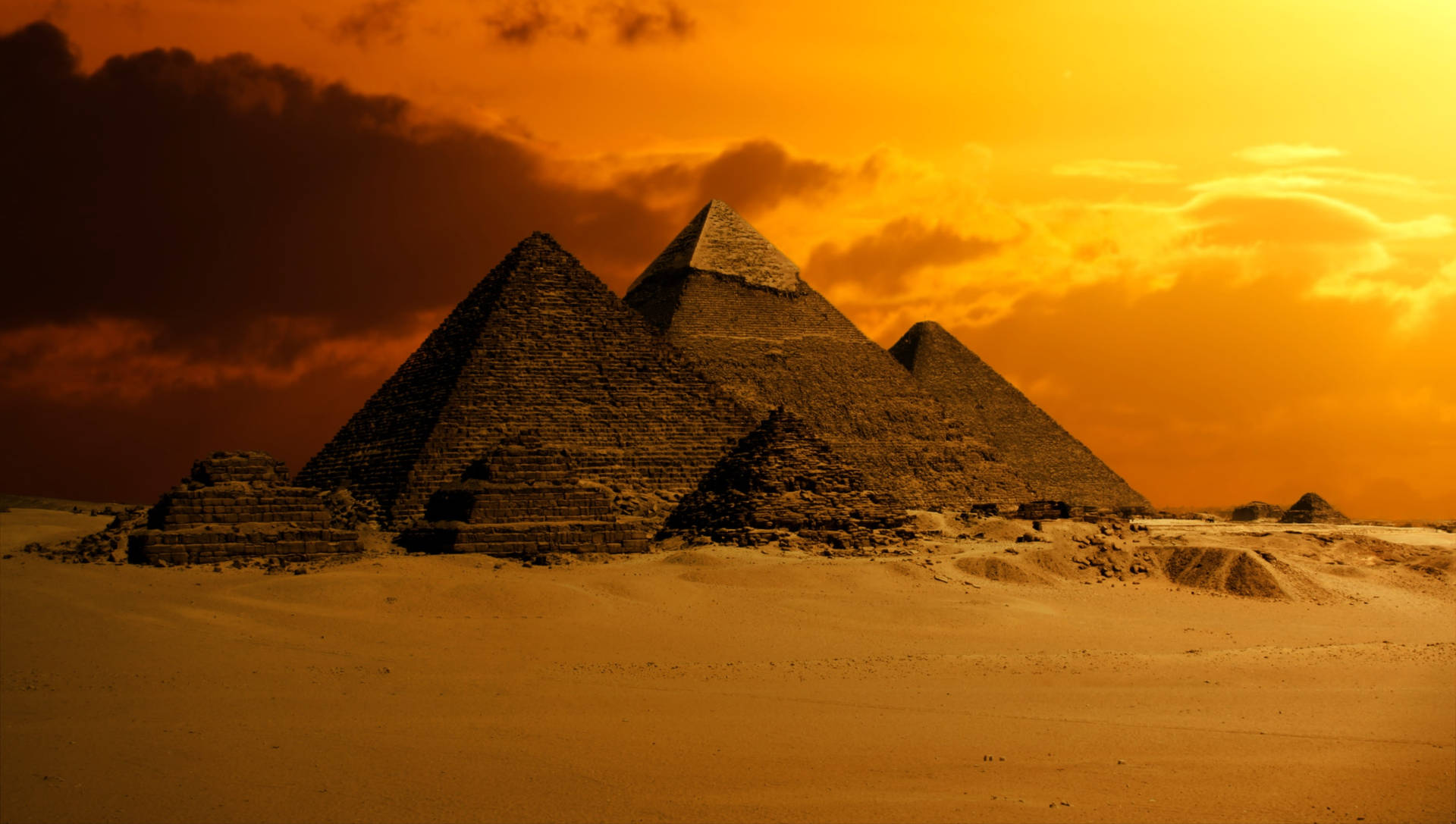 Sunset Egyptian Pyramids Background