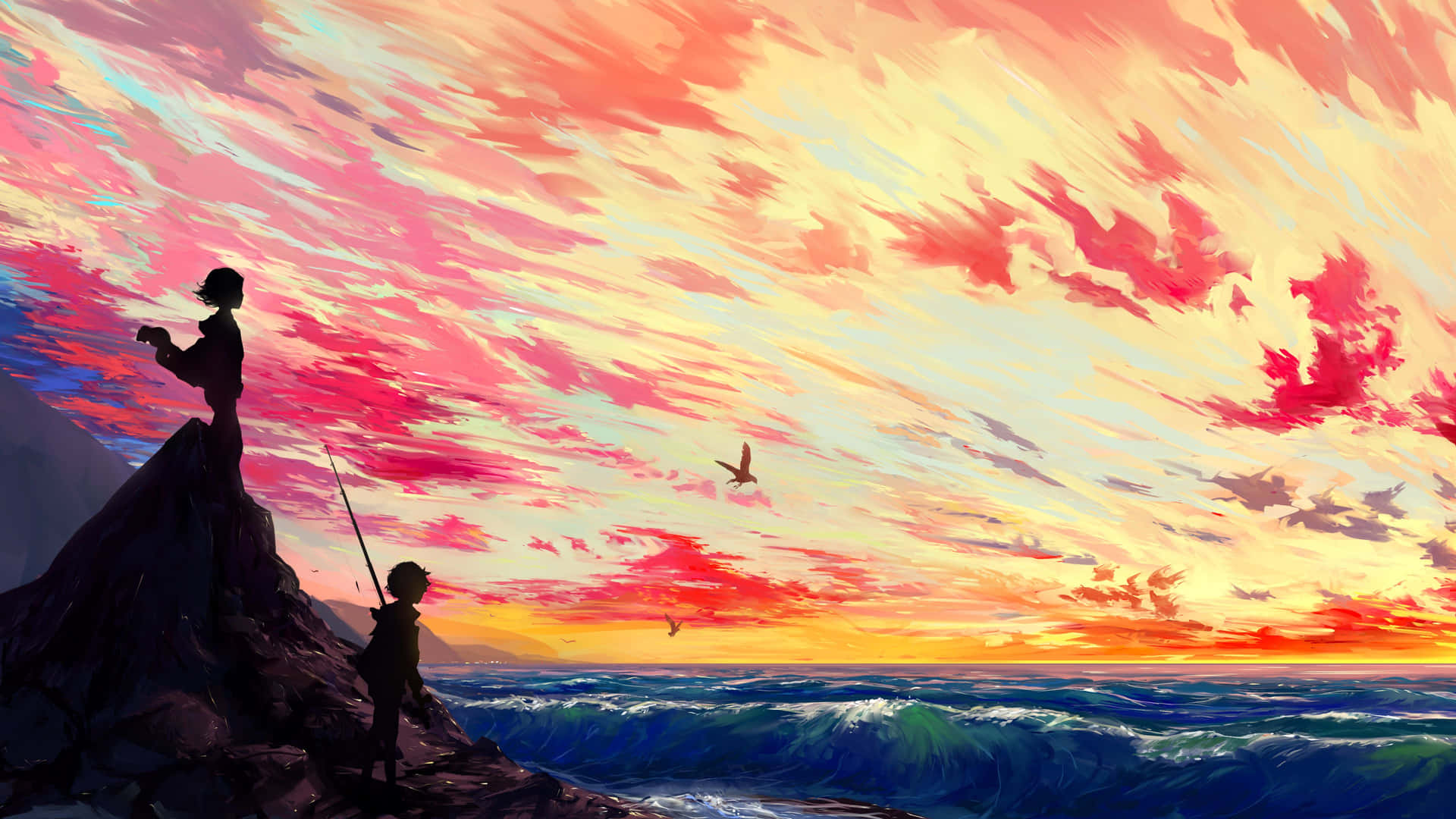 Sunset_ Fishing_ Adventure Background