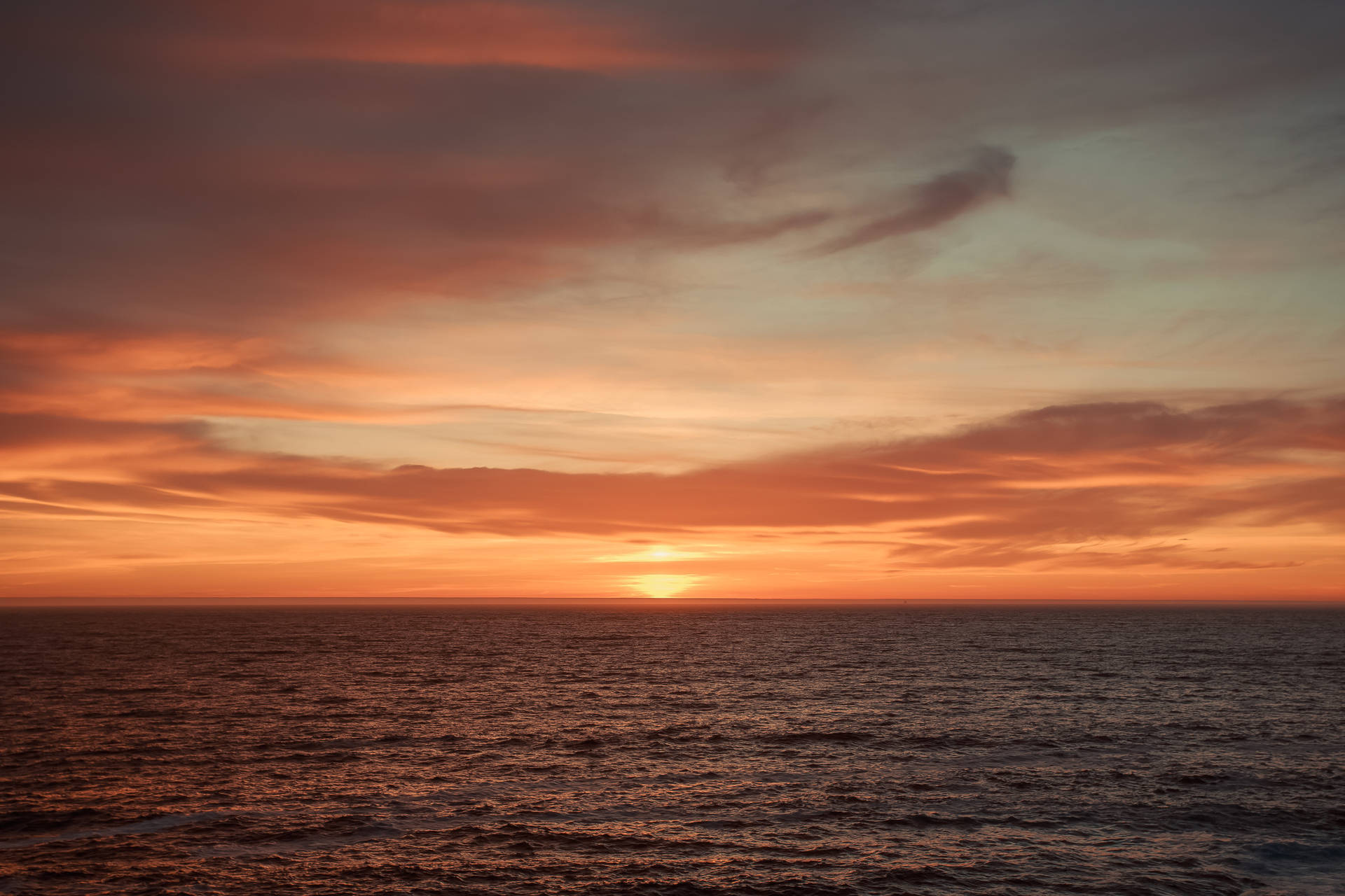Sunset Gradient Ocean Desktop Background
