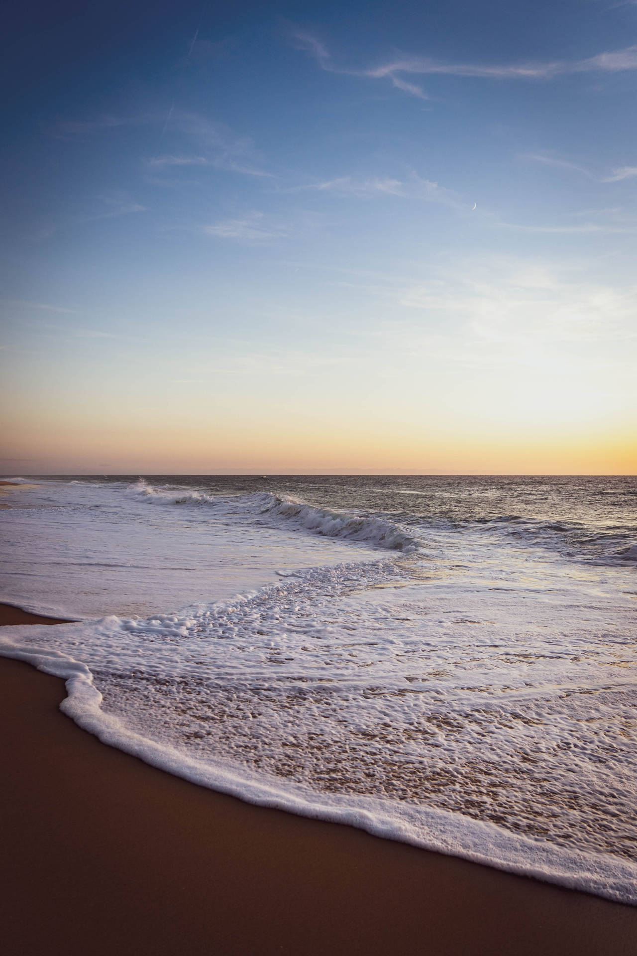 Sunset Horizon Beach Wave Iphone Background