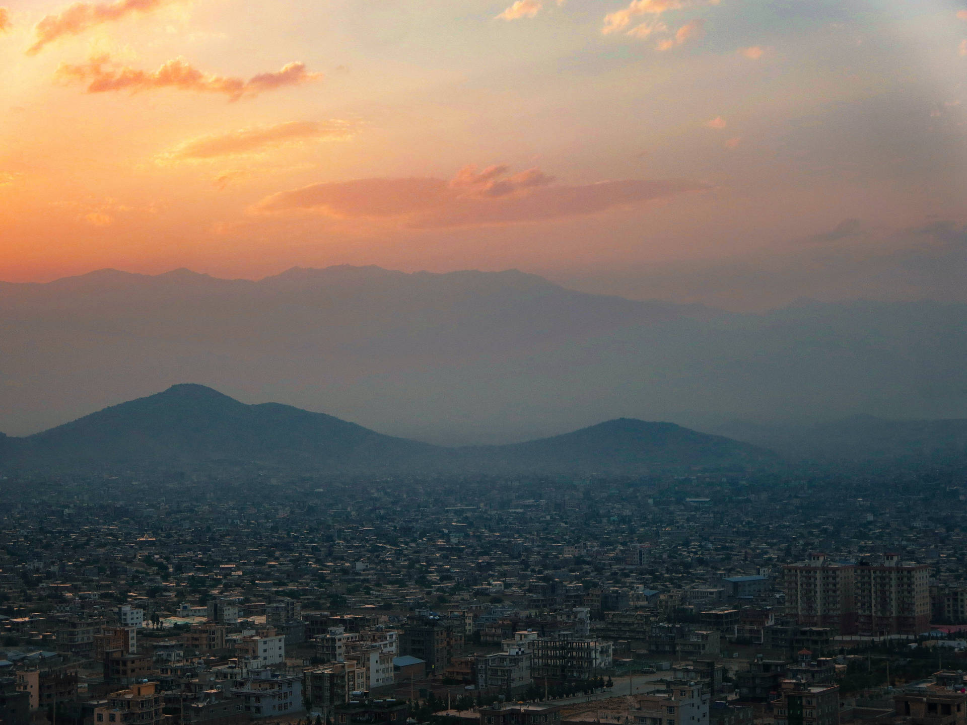 Sunset In Kabul Background