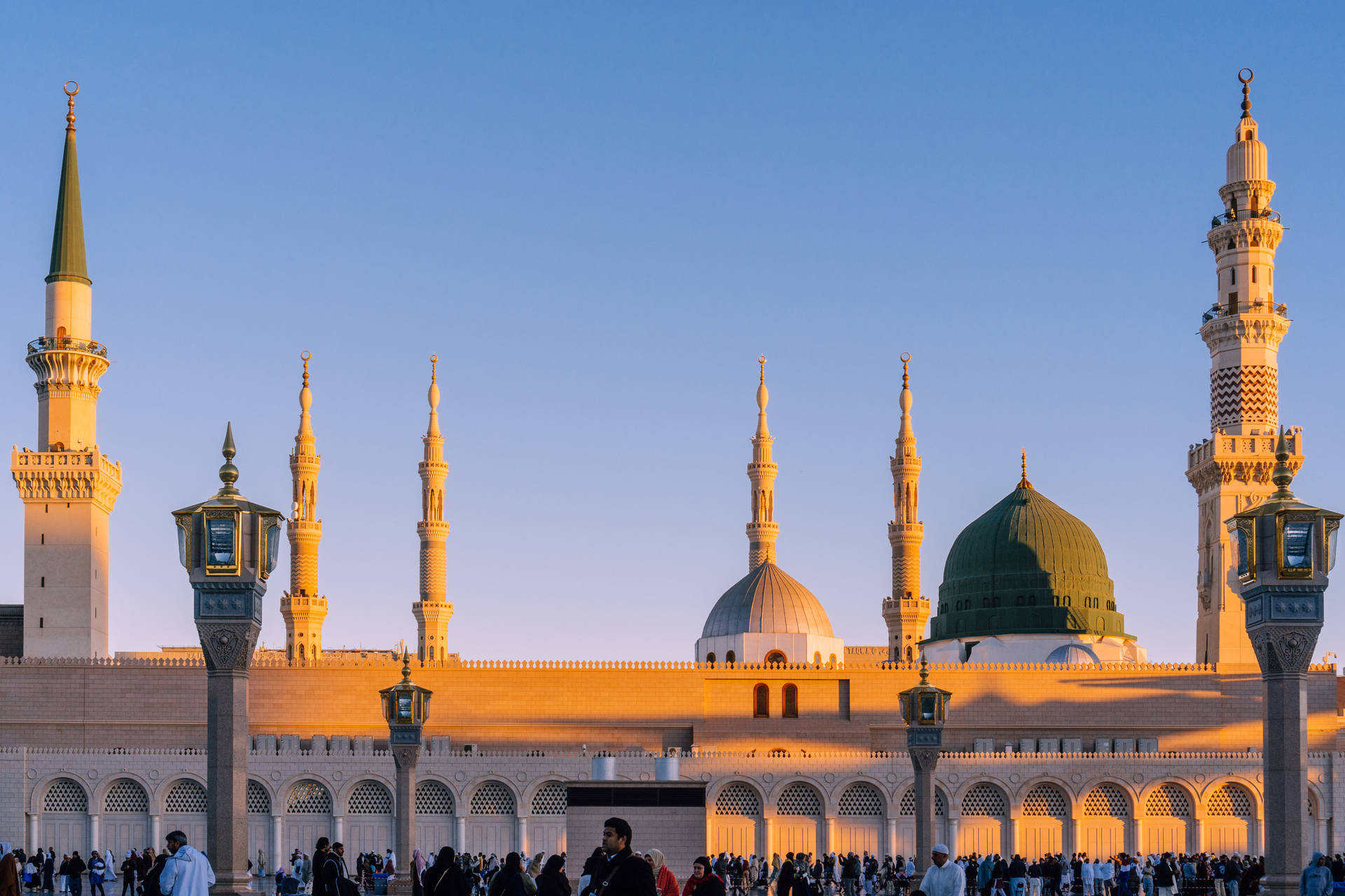 Sunset In Prophet's Mosque Madina Background