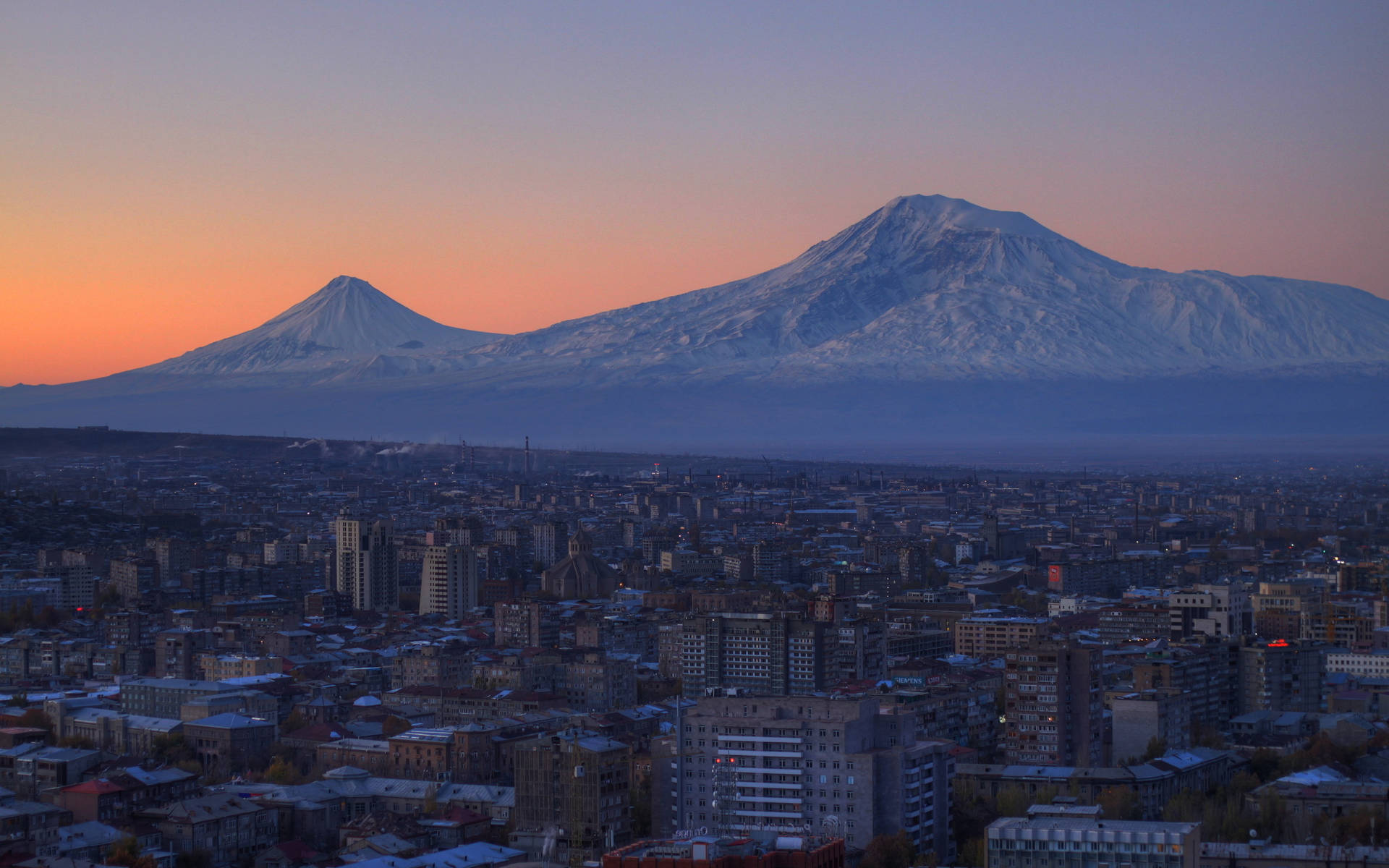 Sunset In Yerevan Background