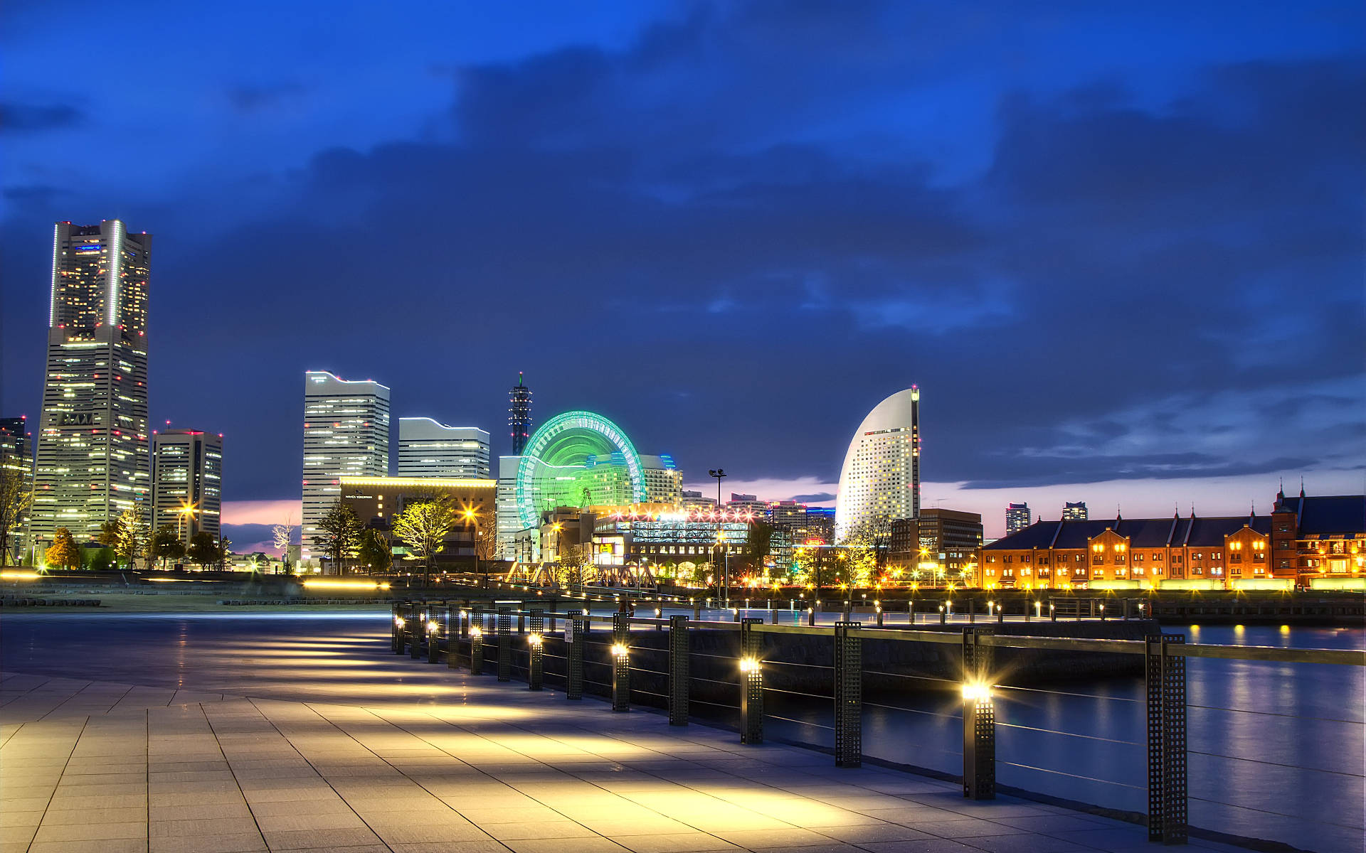 Sunset In Yokohama City Background