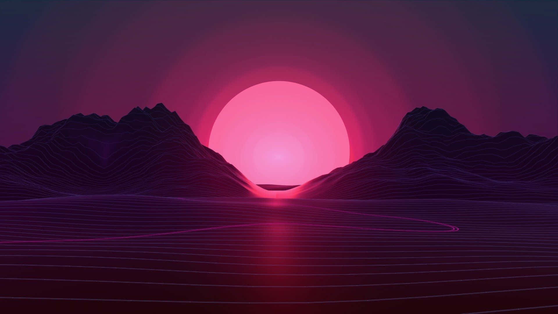 Sunset Mountain Aesthetic Background