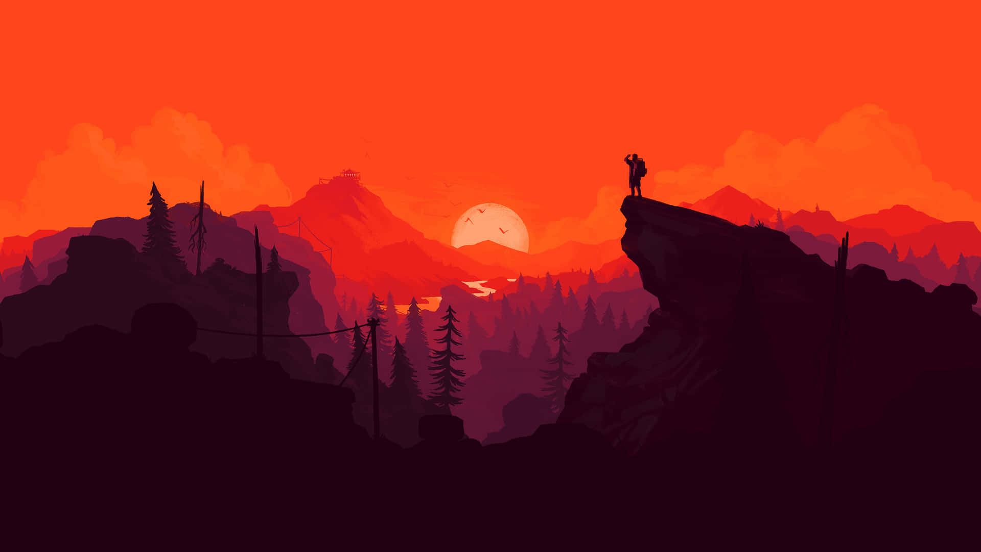 Sunset_ Mountain_ Explorer_4 K_ Art Background