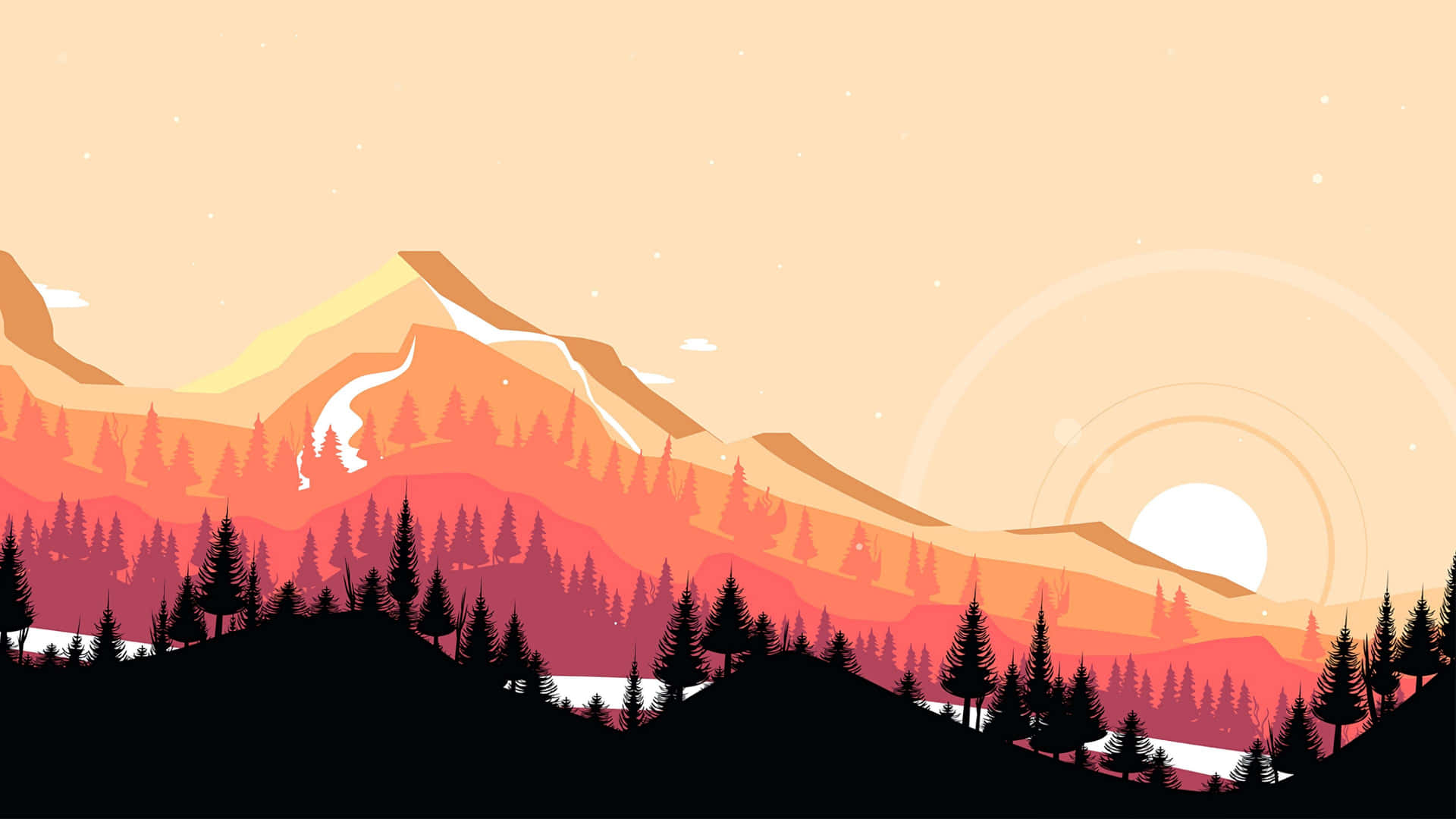 Sunset_ Mountain_ Landscape_ Vector