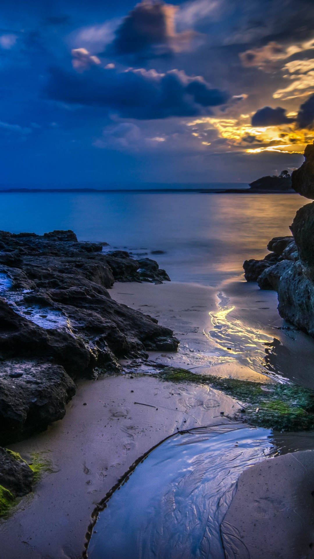 Sunset Ocean Pools Background