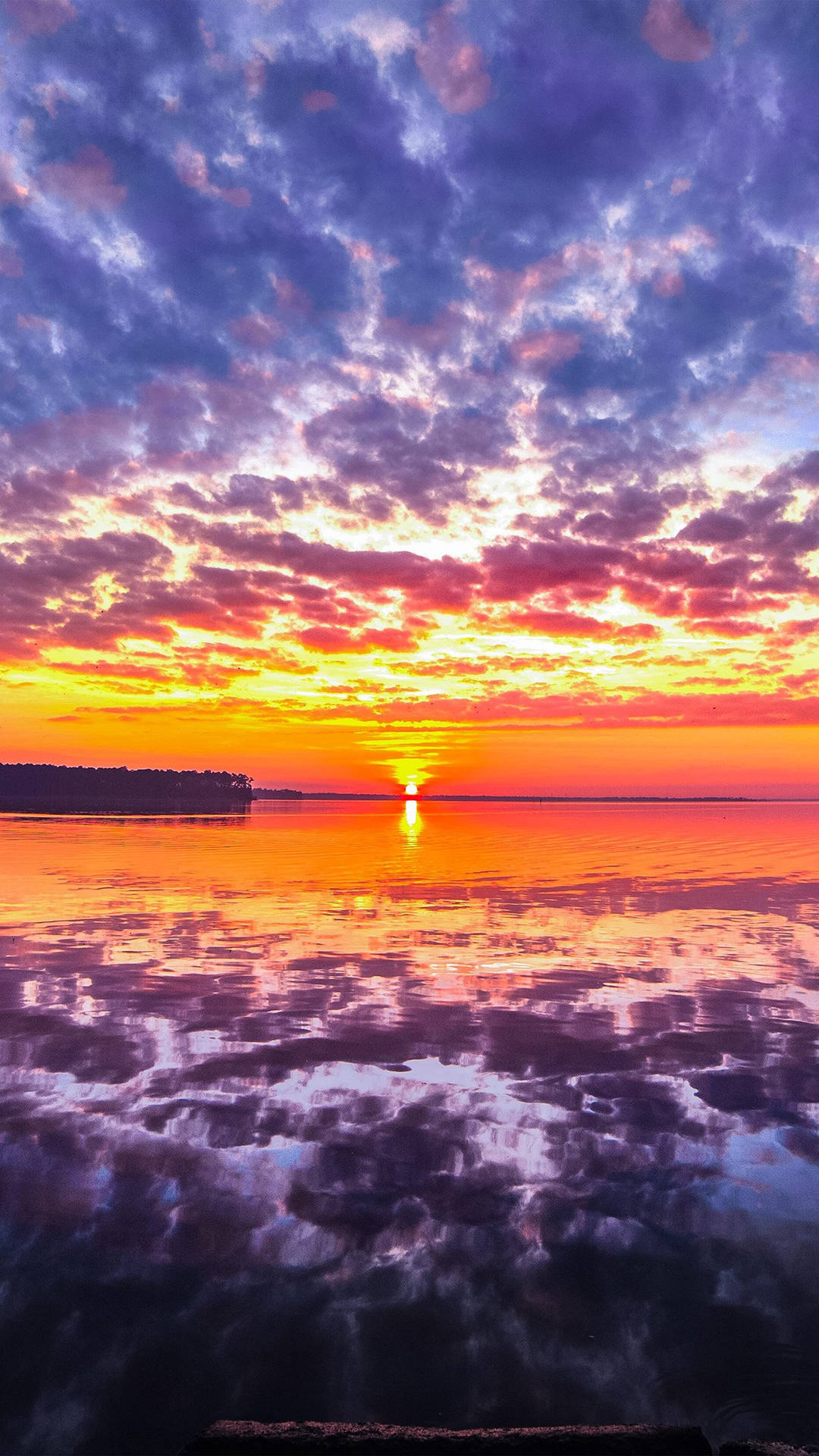 Sunset Ocean With Cloudy Sky Background