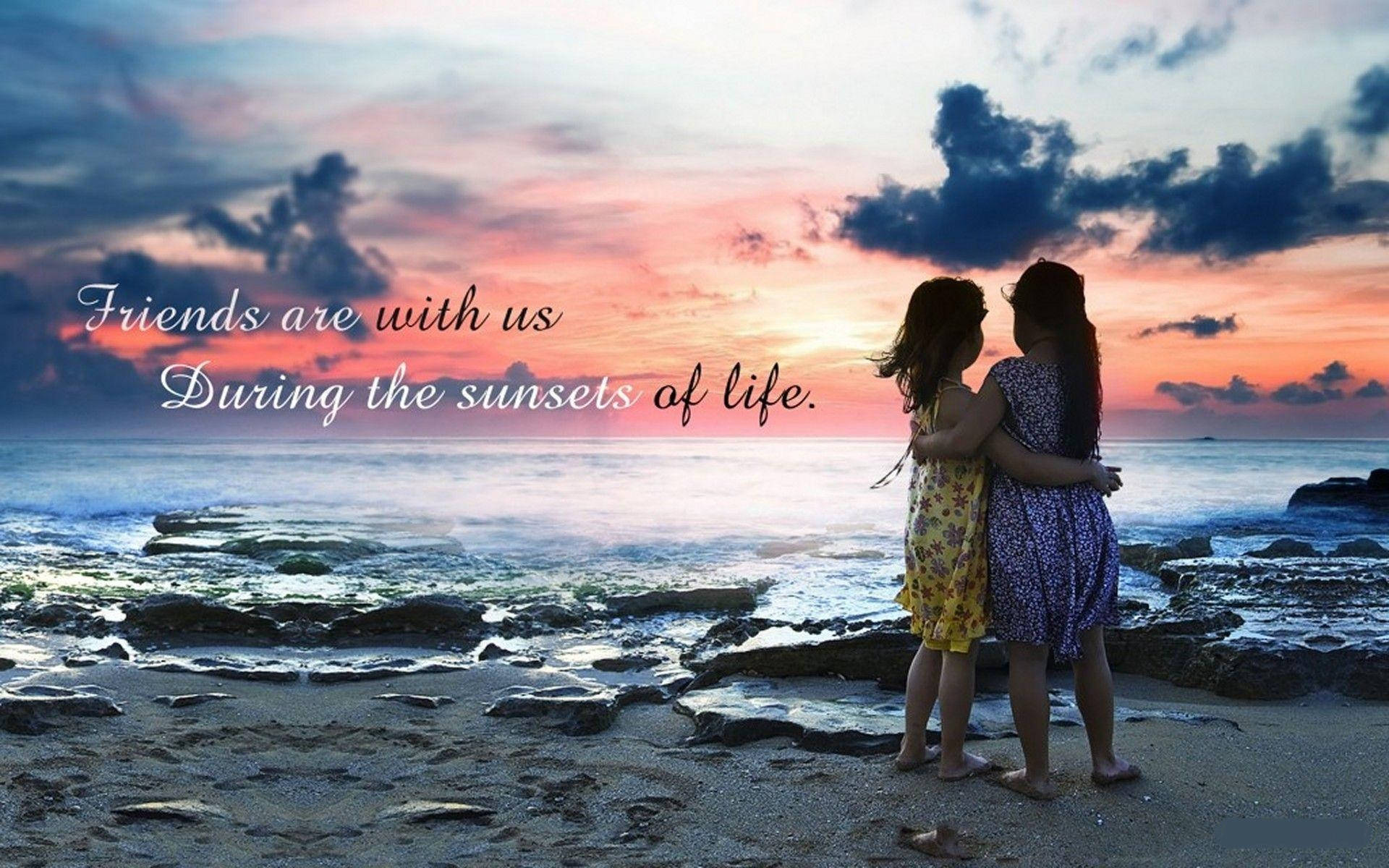 Sunset Of Friendship Quotes Background