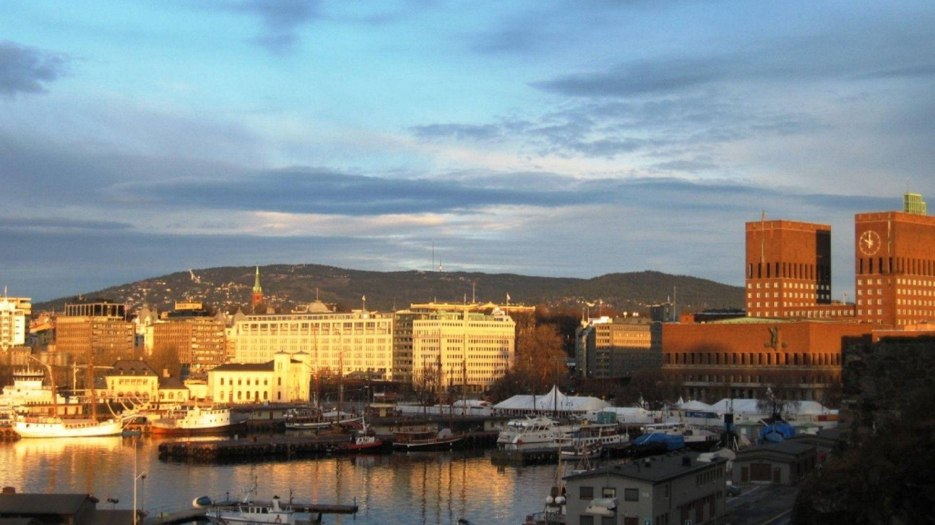 Sunset Oslo Norway Background