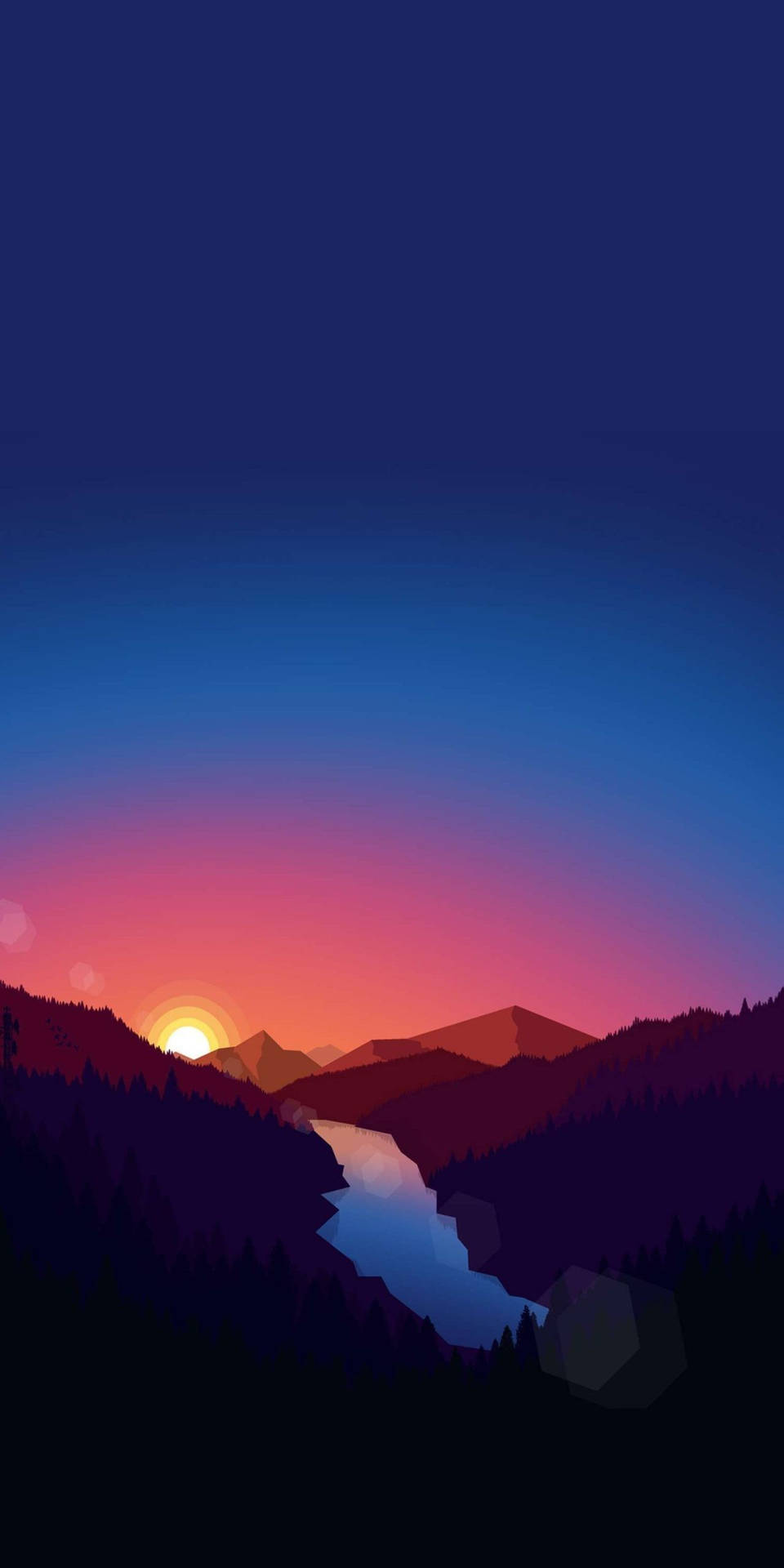 Sunset Over Mountains Minimal Dark Iphone Background
