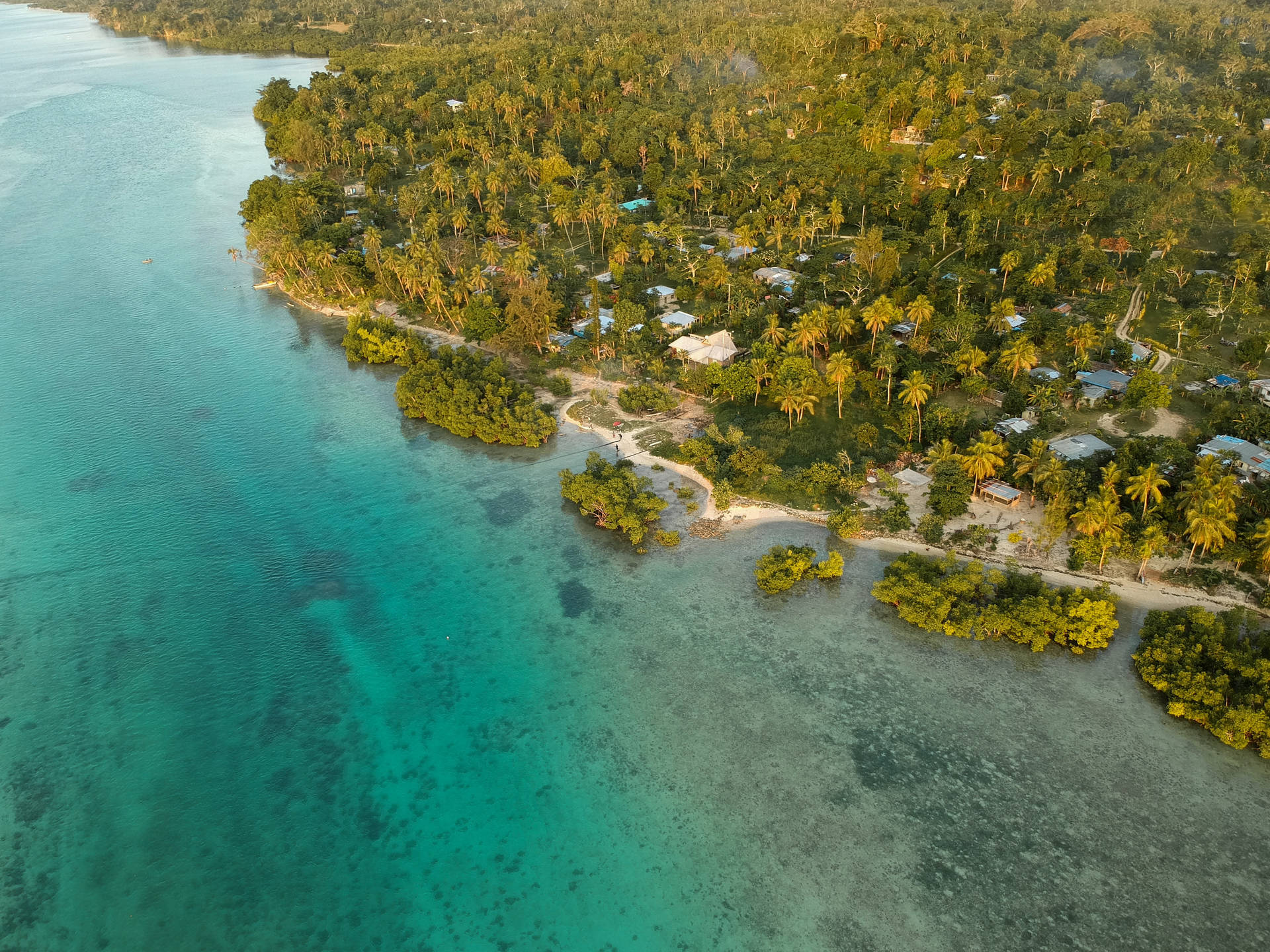 Sunset Over Nauru's Beautiful Coastline Background