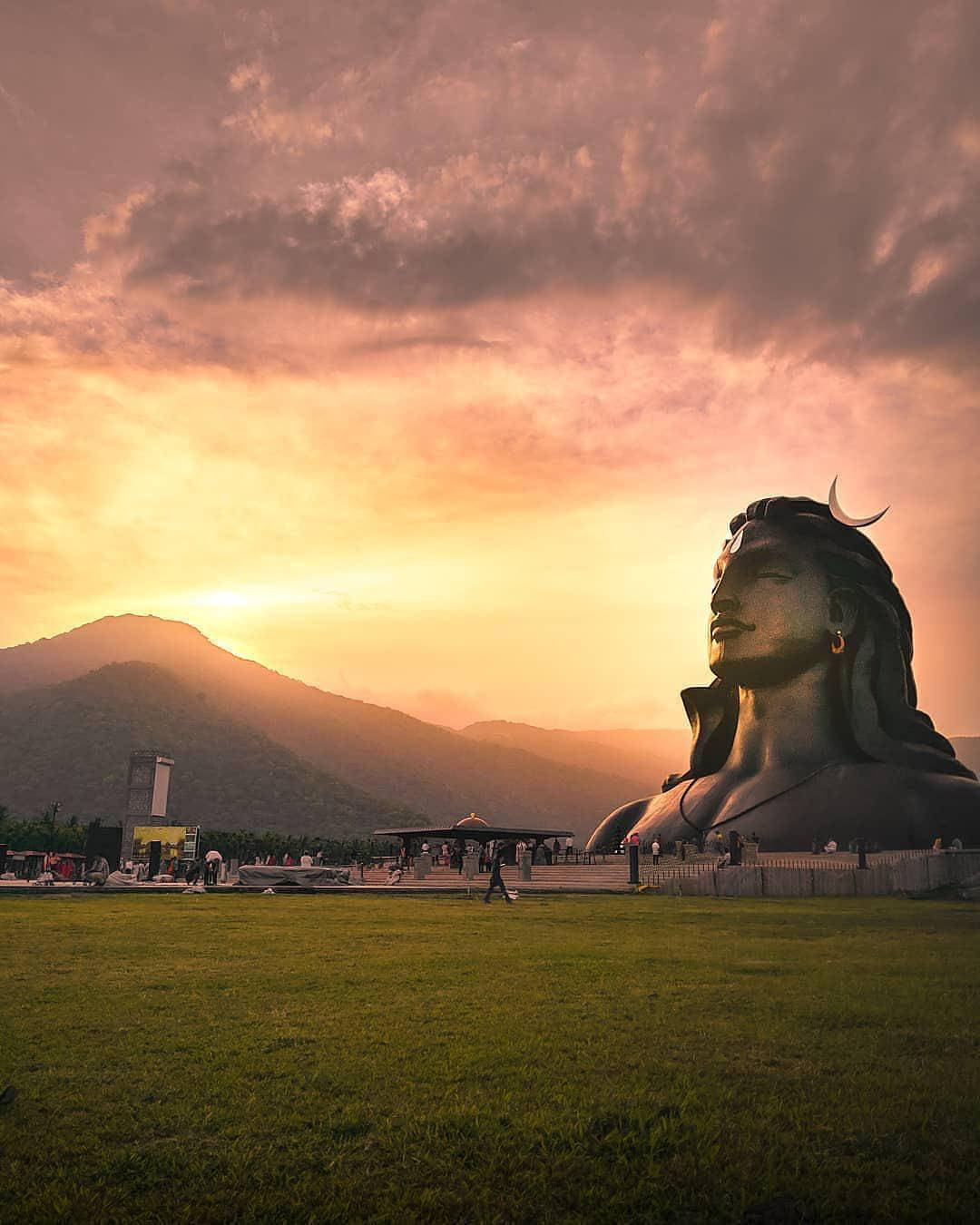 Sunset Over The Adiyogi Shiva Statue