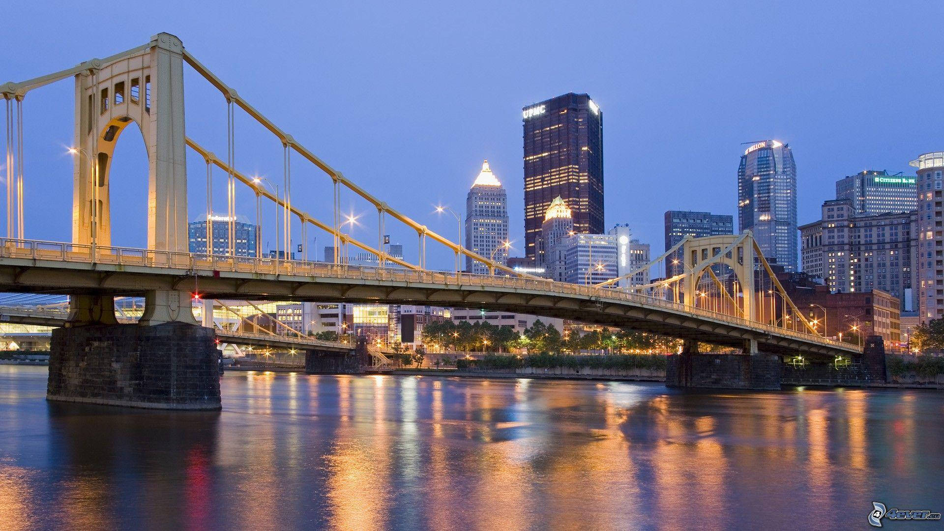 Sunset Over The Pittsburgh River Background