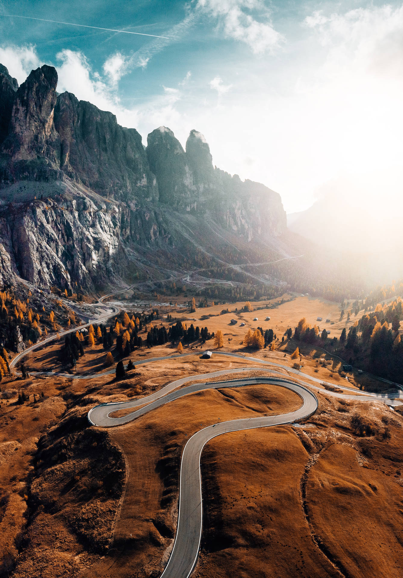 Sunset Over Winding Road Hd Scenery Background