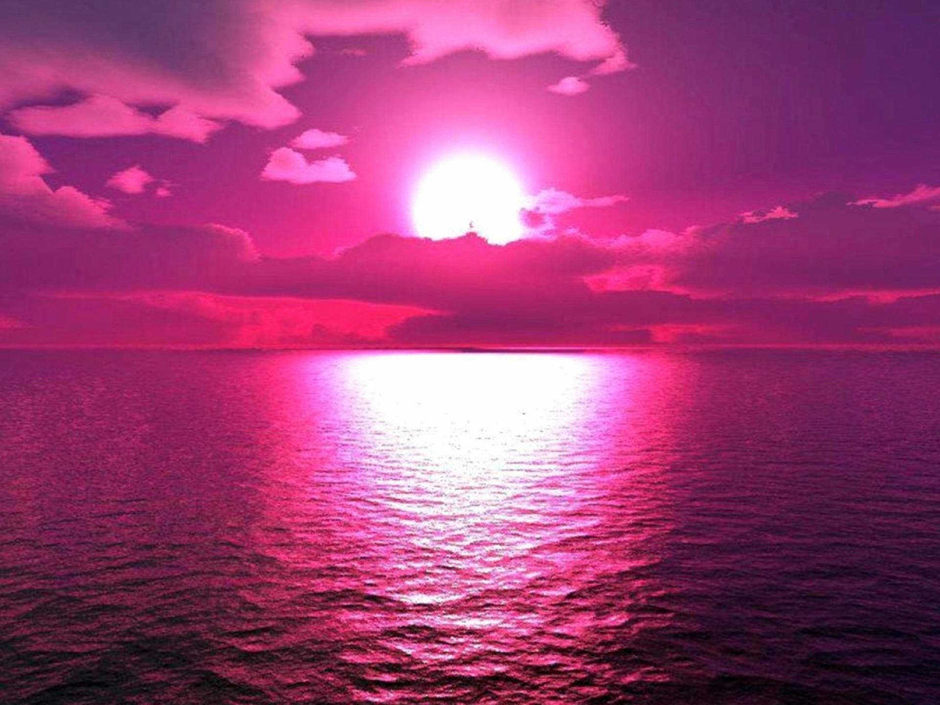 Sunset Pink Neon Aesthetic Background