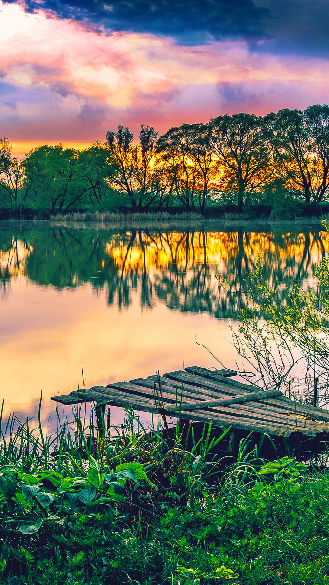 Sunset Reflections At Lakeside Pier.jpg Background