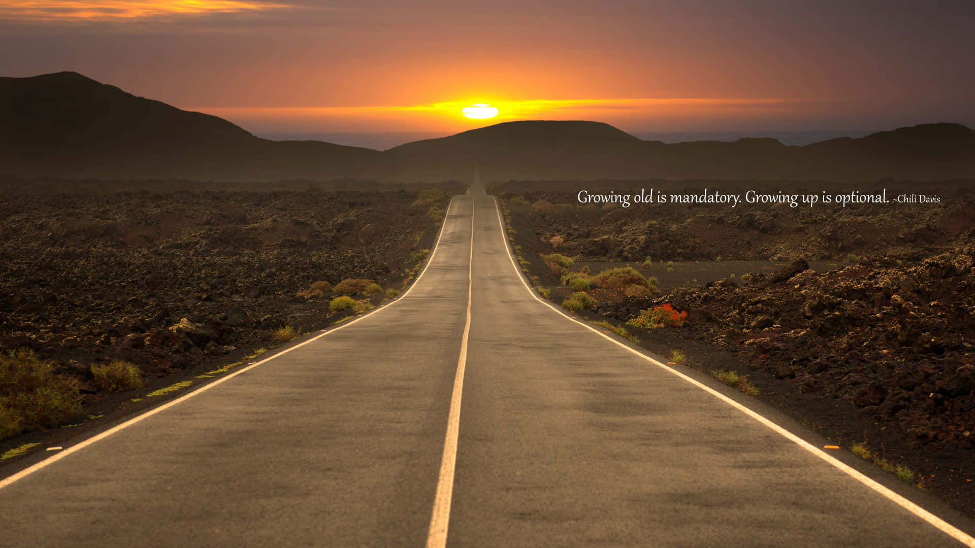 Sunset Road Life Quote Background