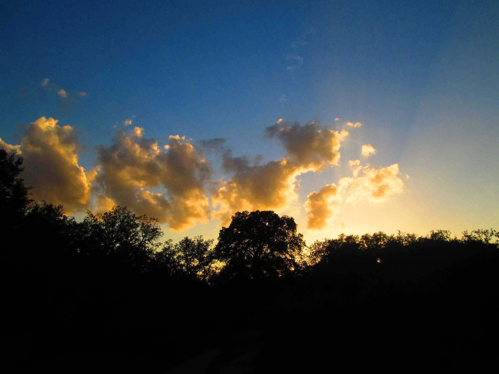 Sunset Silhouette Clouds Aesthetics