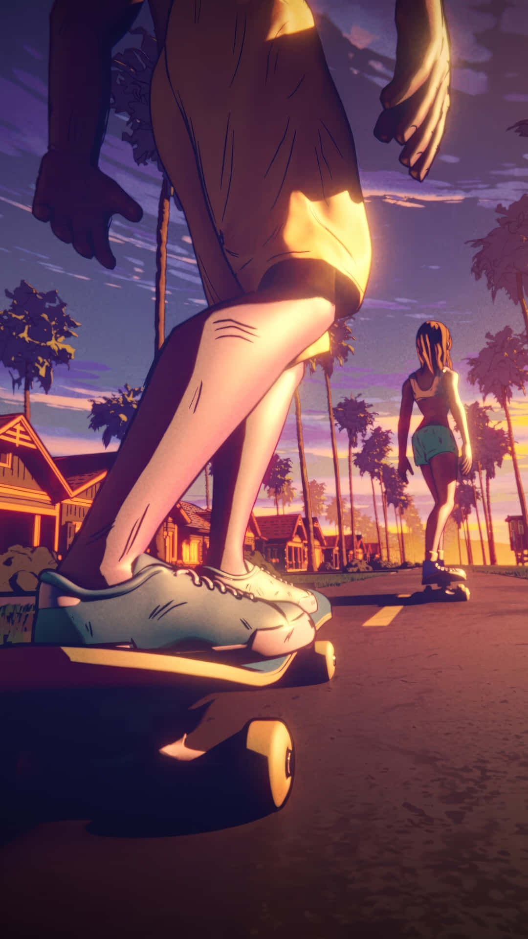 Sunset Skateboarding Session Background