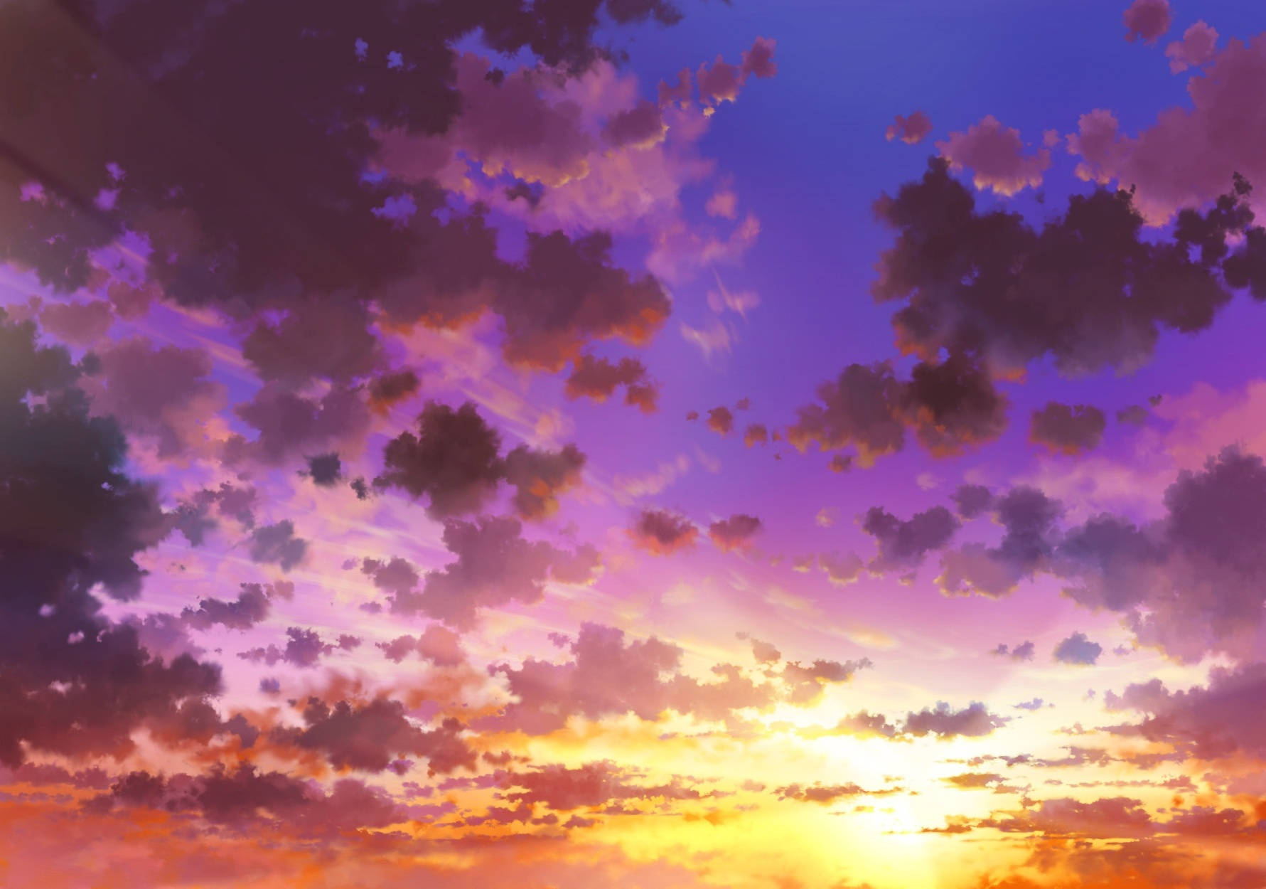 Sunset Sky Digital Art Background