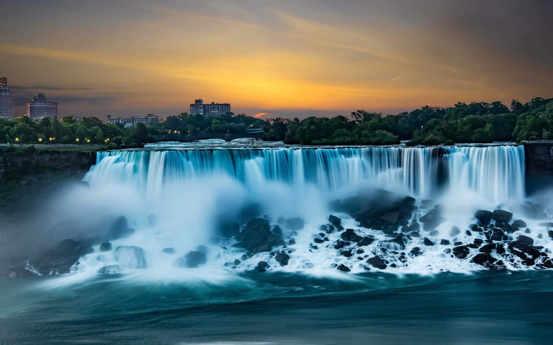 Sunset Sky Niagara Falls Canada Background