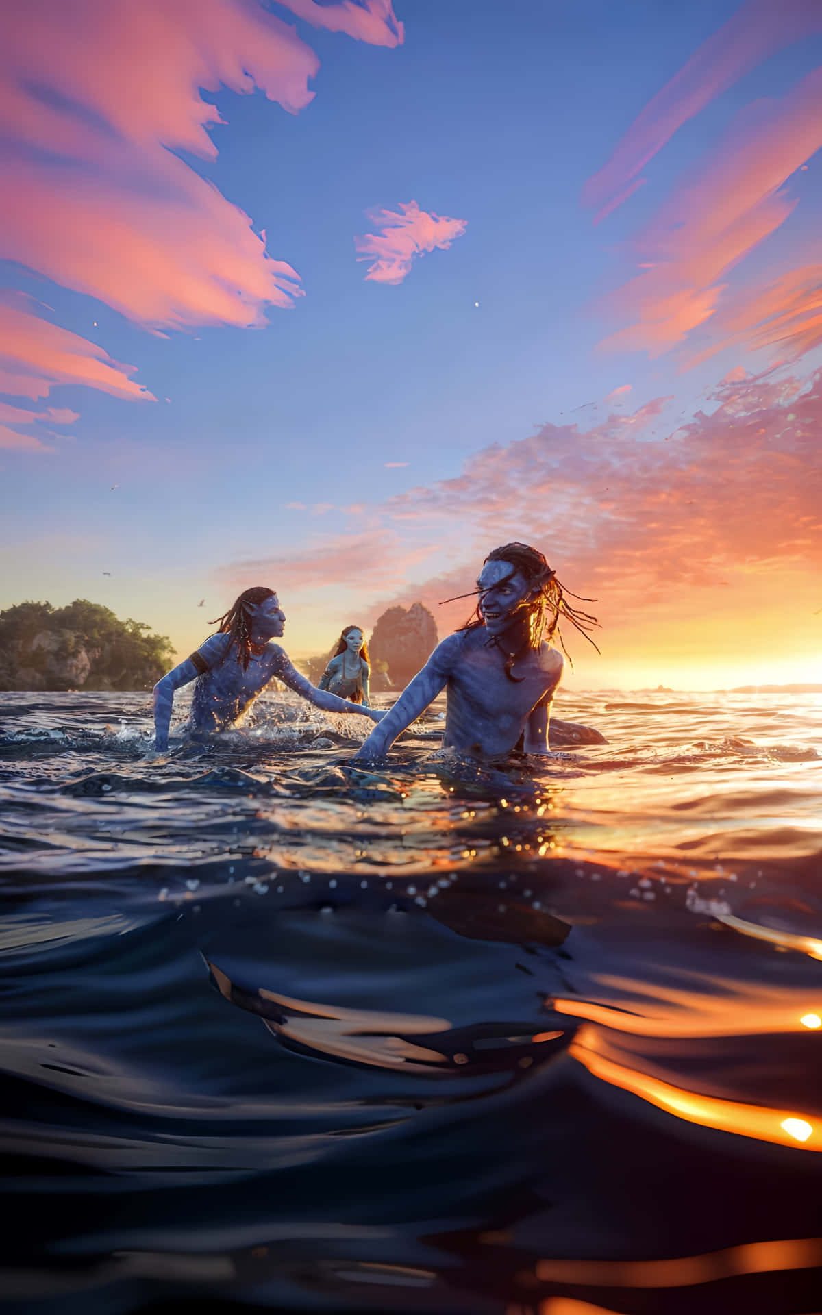 Sunset Swim Avatar Characters Background