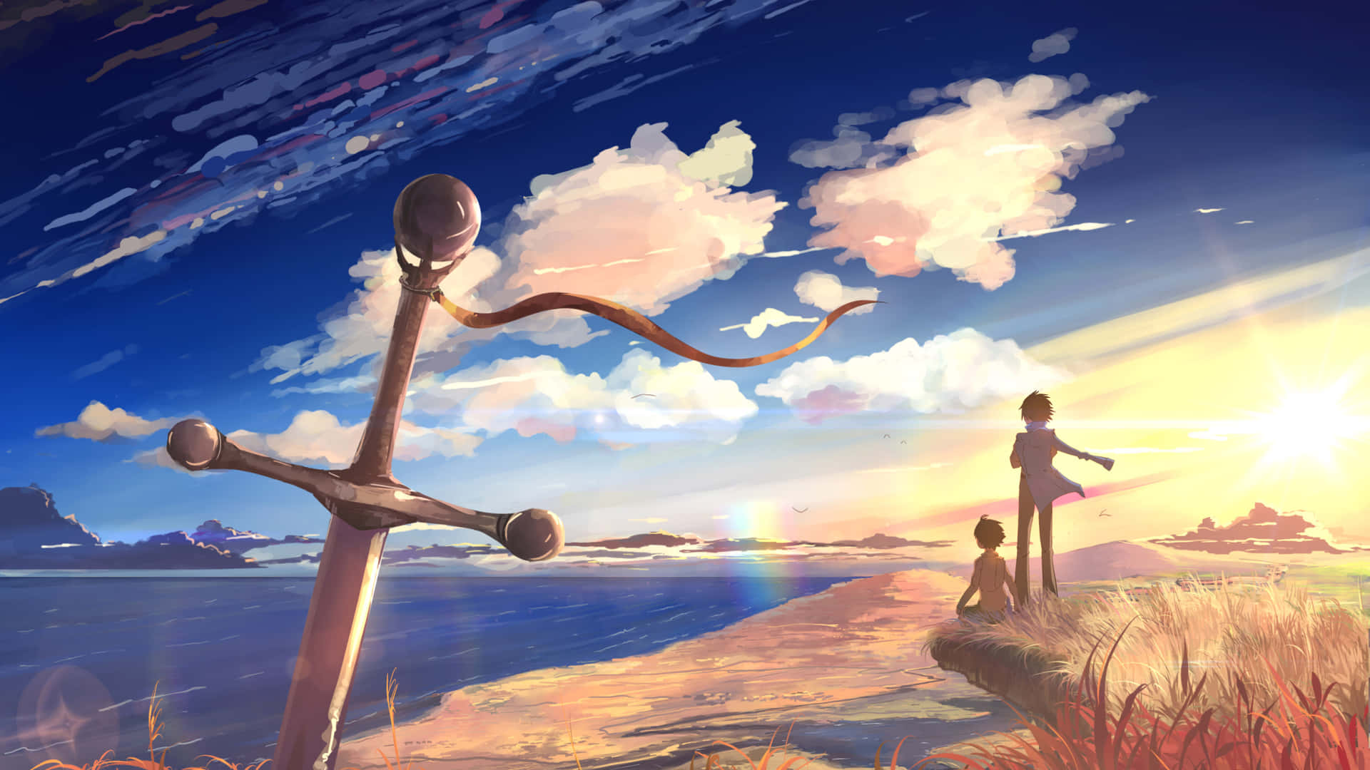 Sunset Swordand Companionship Anime Art.jpg Background