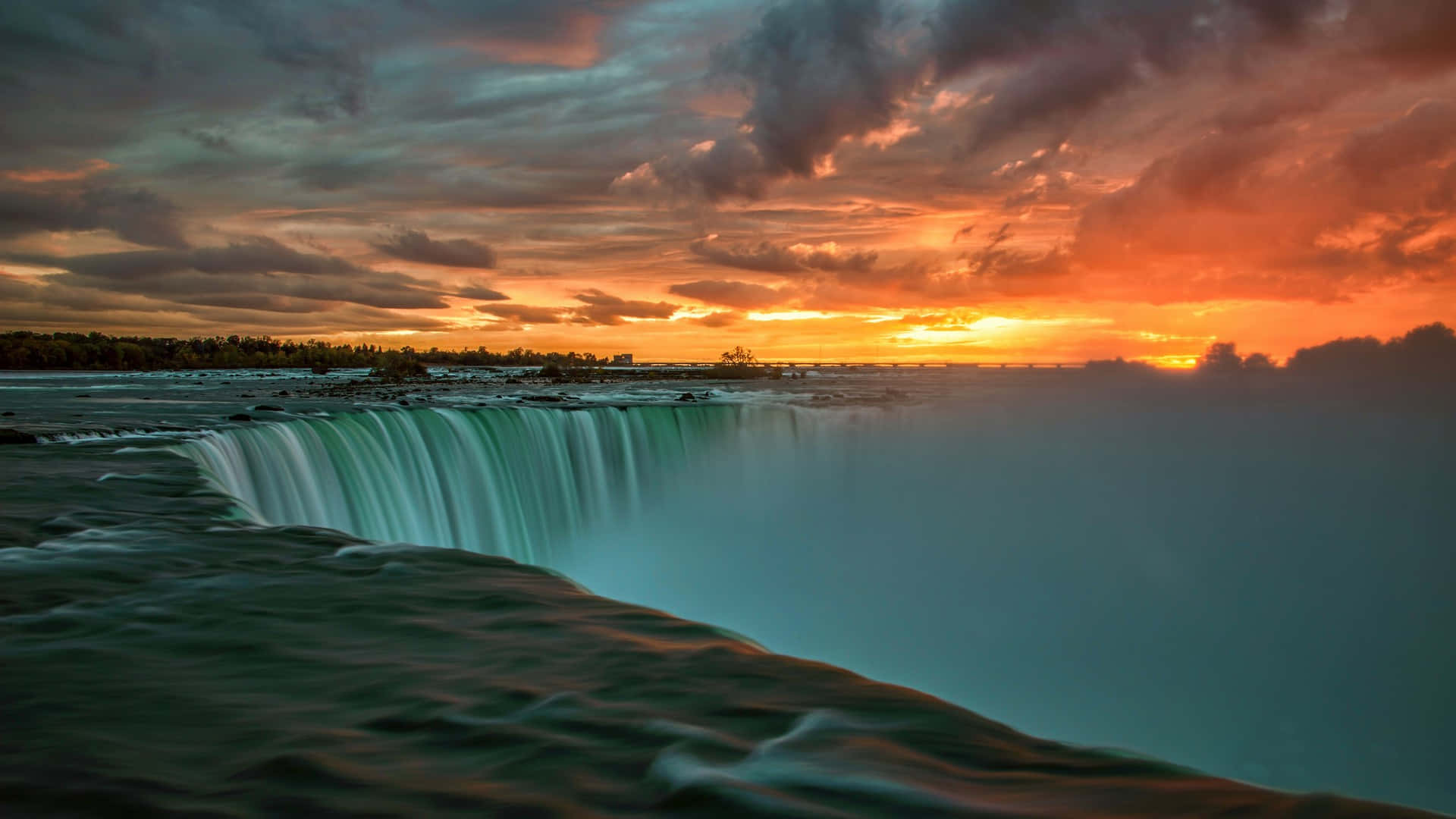 Sunset View Niagara Falls Canada Background