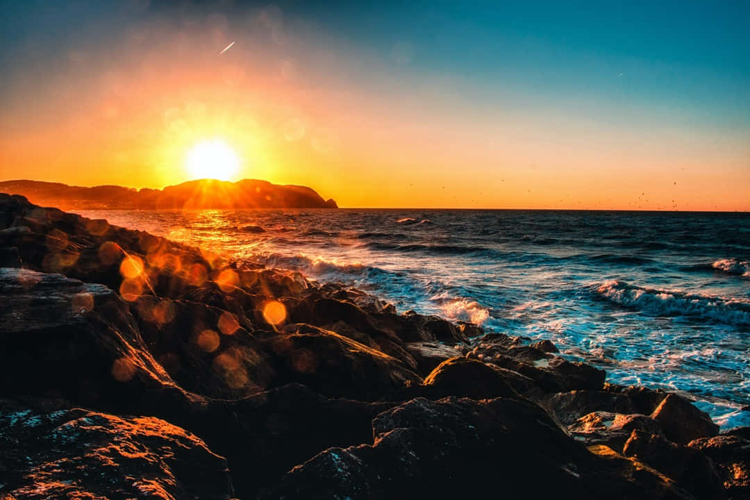 Sunset Wave 1080 X 720 Wallpaper Background