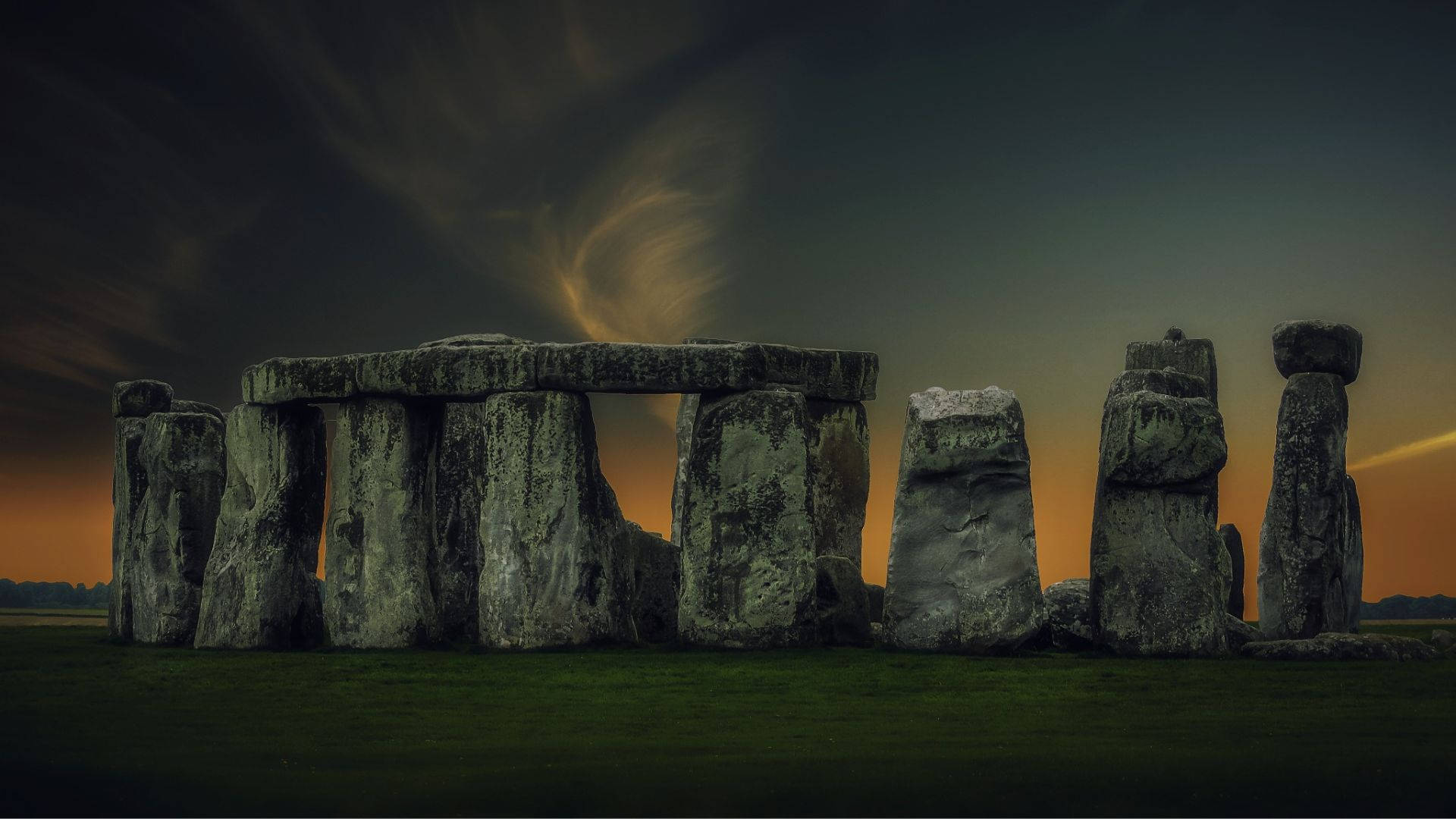 Sunset With Stonehenge