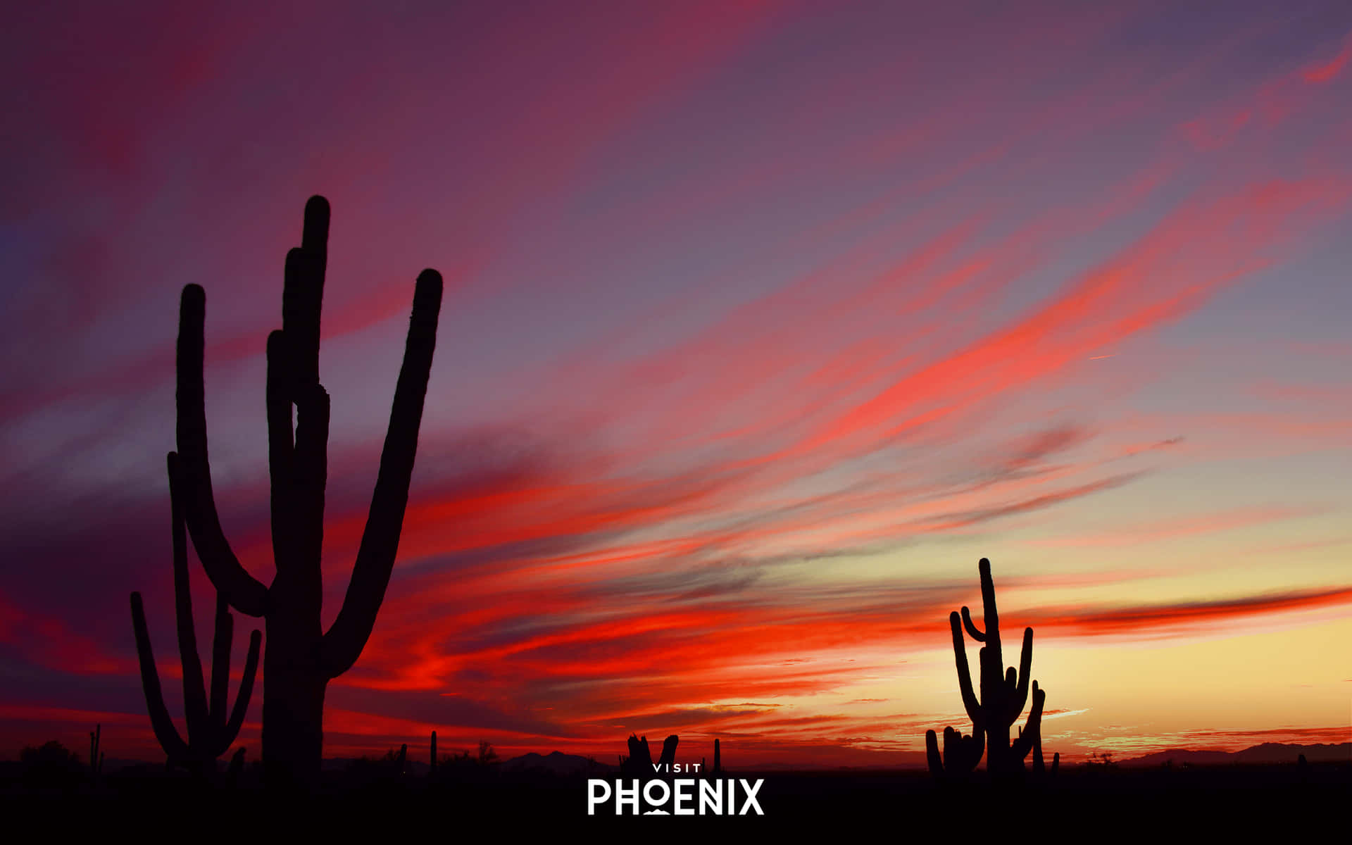 Sunsets Over Phoenix Arizona Background