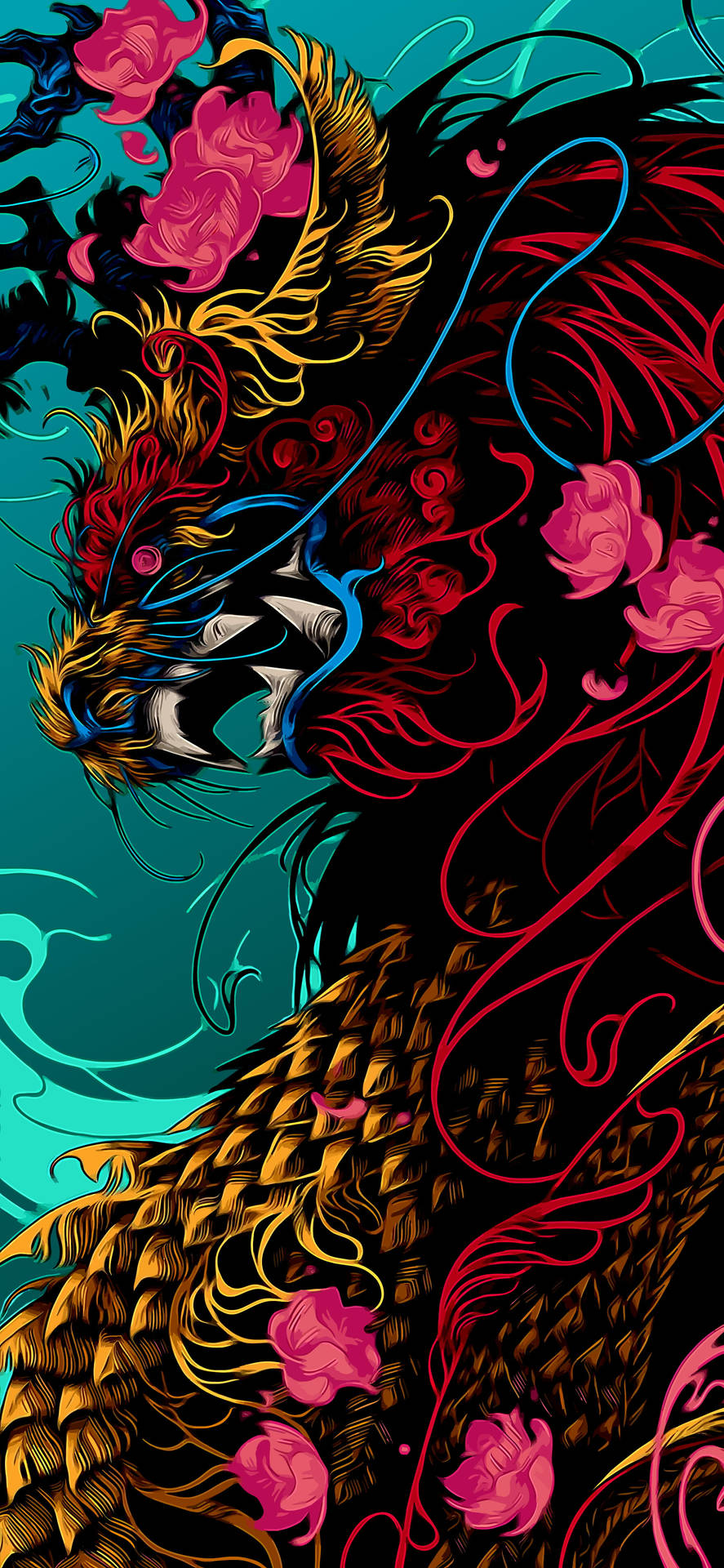 Super Amoled Rising Dragon Background