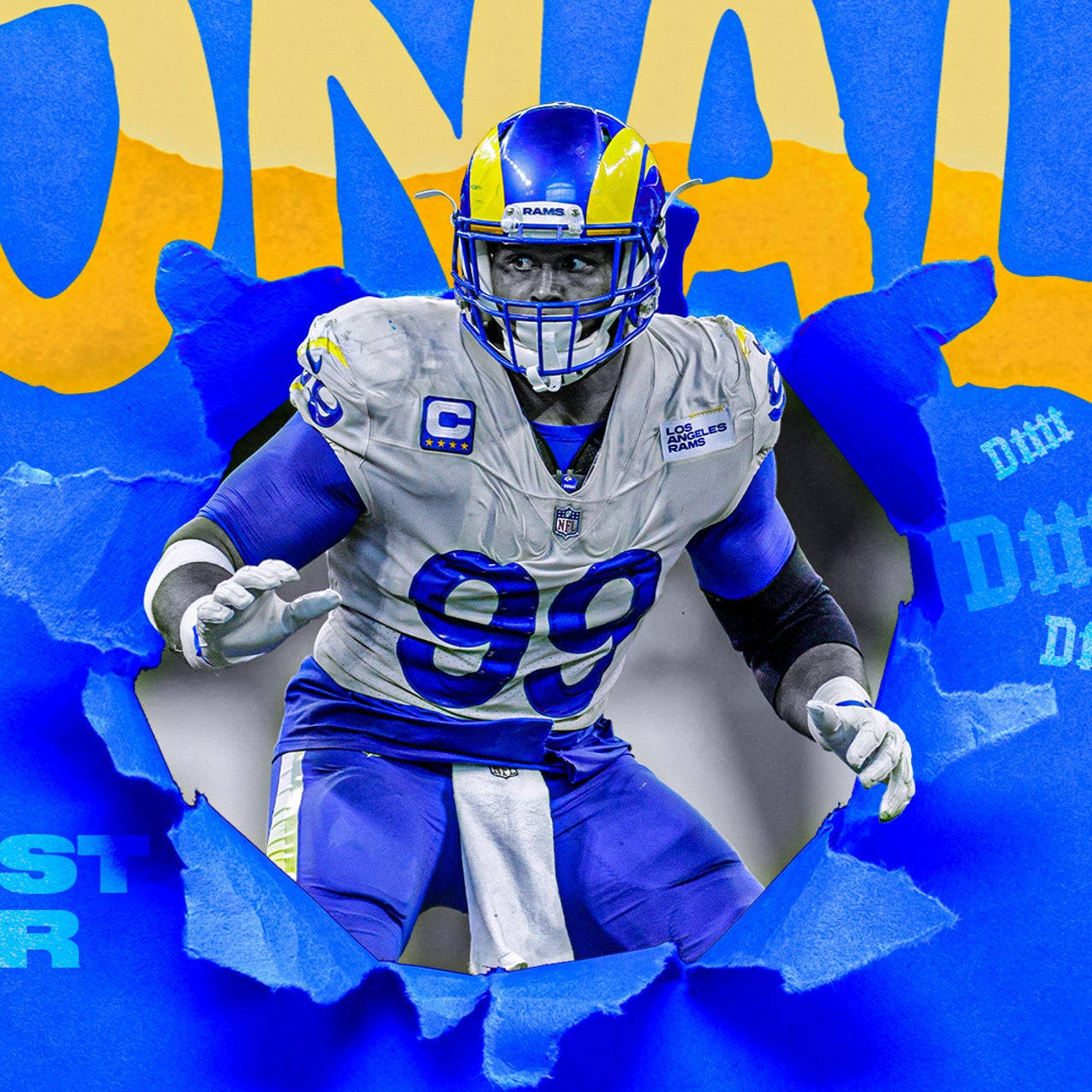 Super Bowl Los Angeles Rams Aaron Donald Poster Background