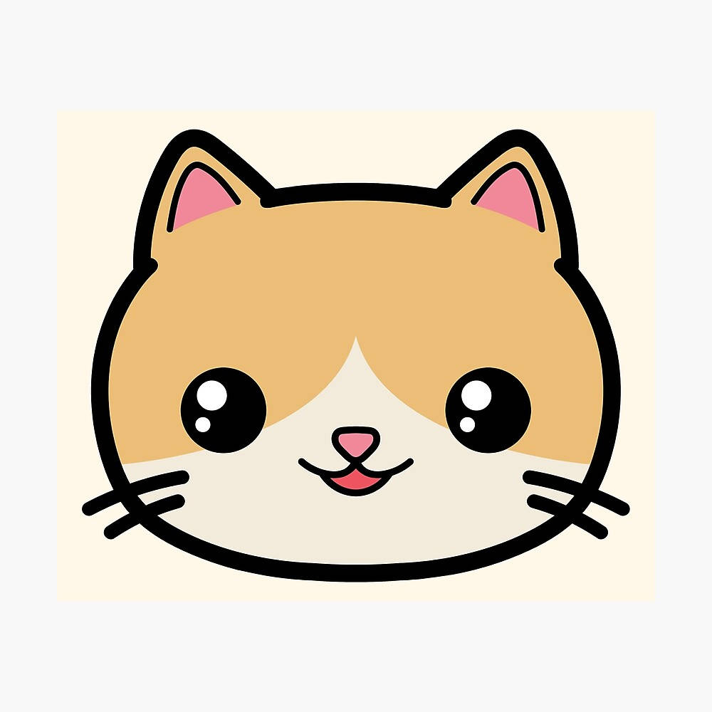 Super Cute Face Of A Kawaii Cat Background