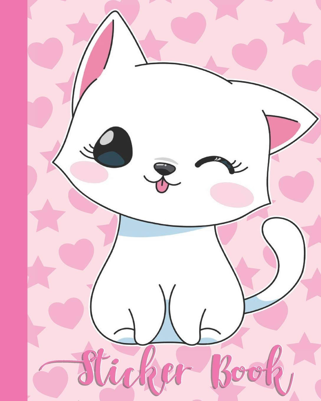 Super Cute Kawaii Kitten Winking Background