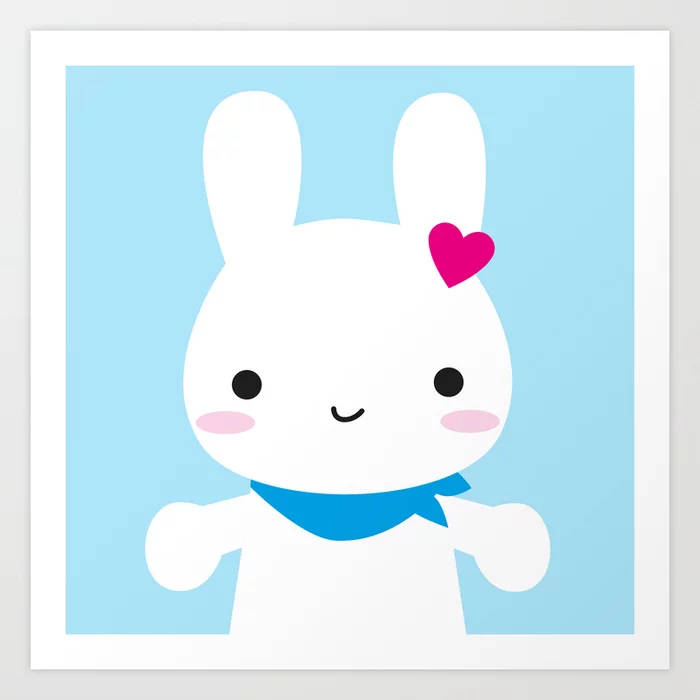 Super Cute Kawaii Rabbit With Open Arms Background