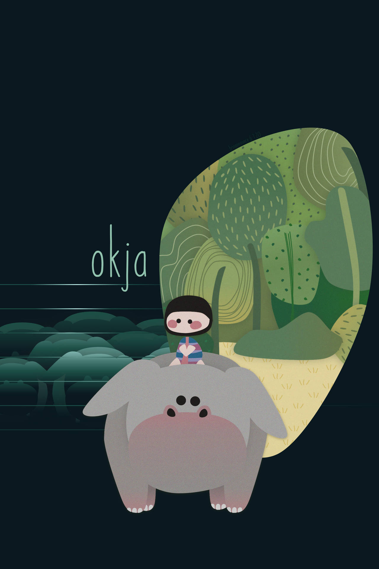Super Cute Okja Art Background