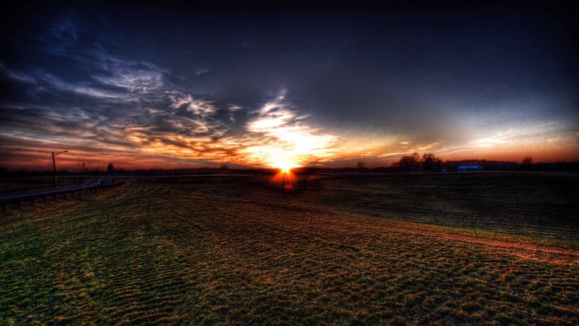 Super High Resolution Sunset Field Background