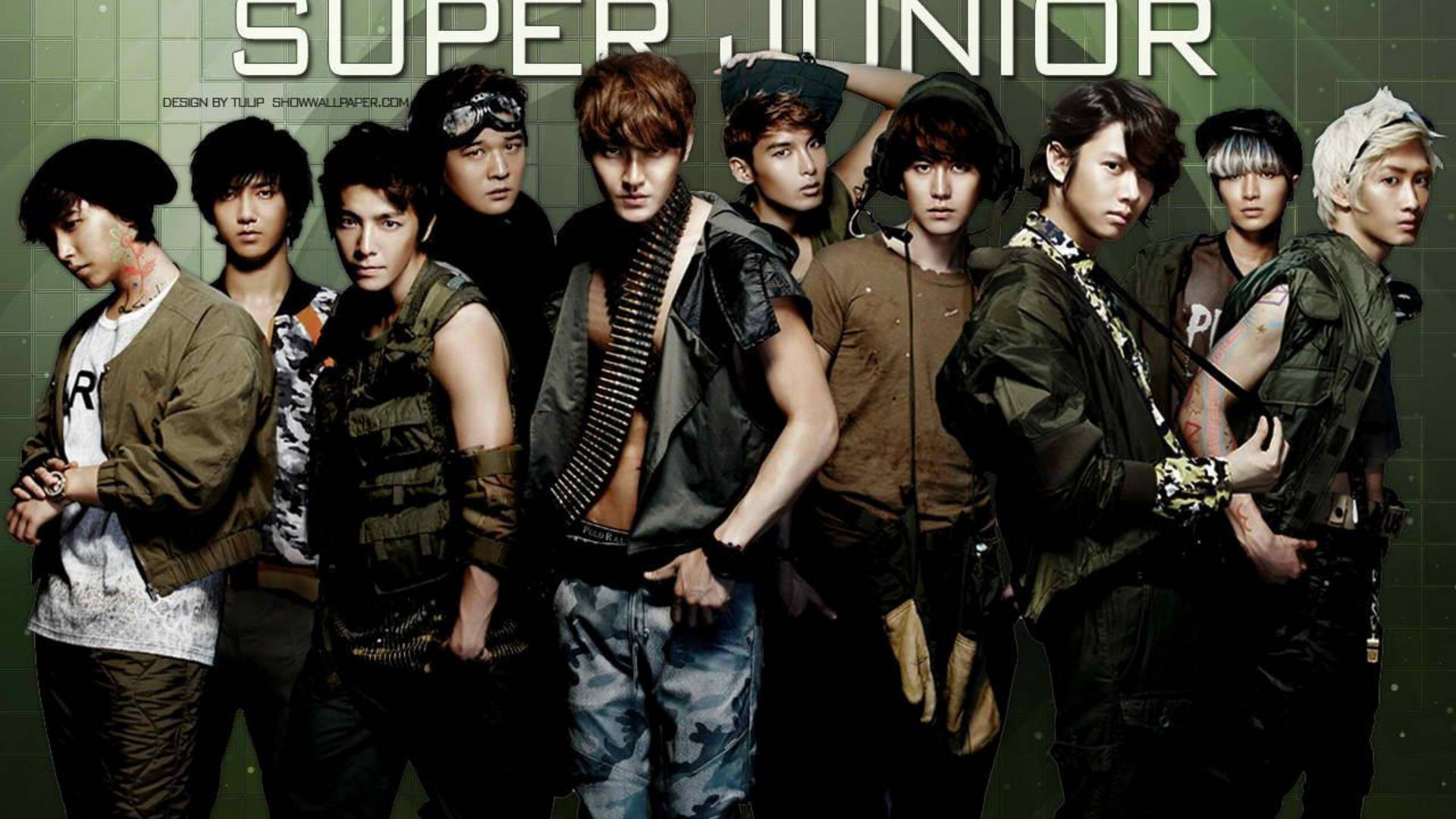 Super Junior At Concert - The Kings Of Hallyu Wave Background