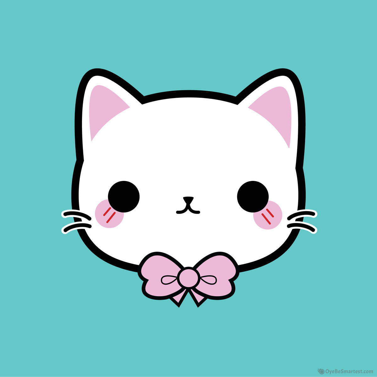 Super Kawaii Cat Face Cute Mugshot Background